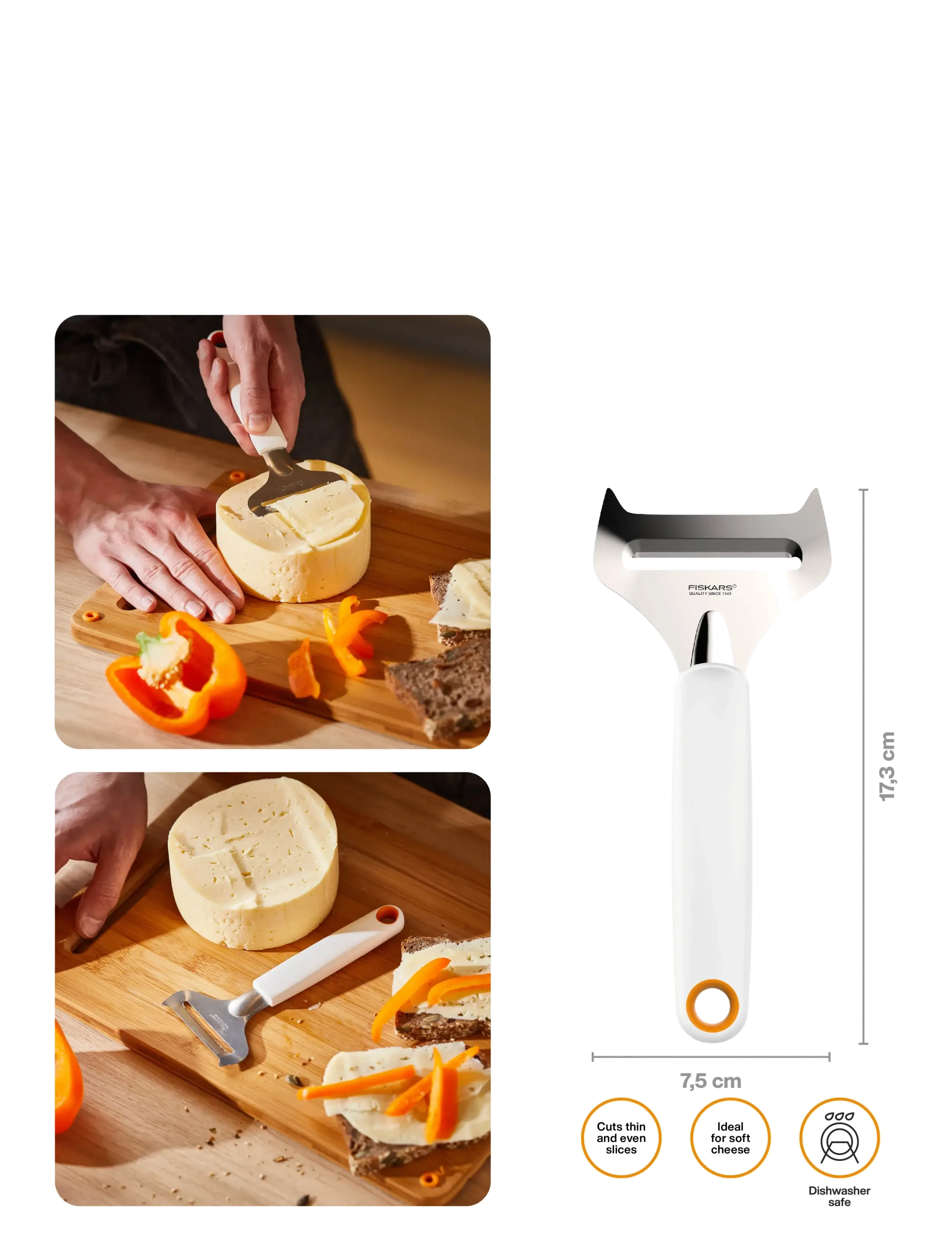Fiskars - FF Cheese slicer for soft cheese - black - 1