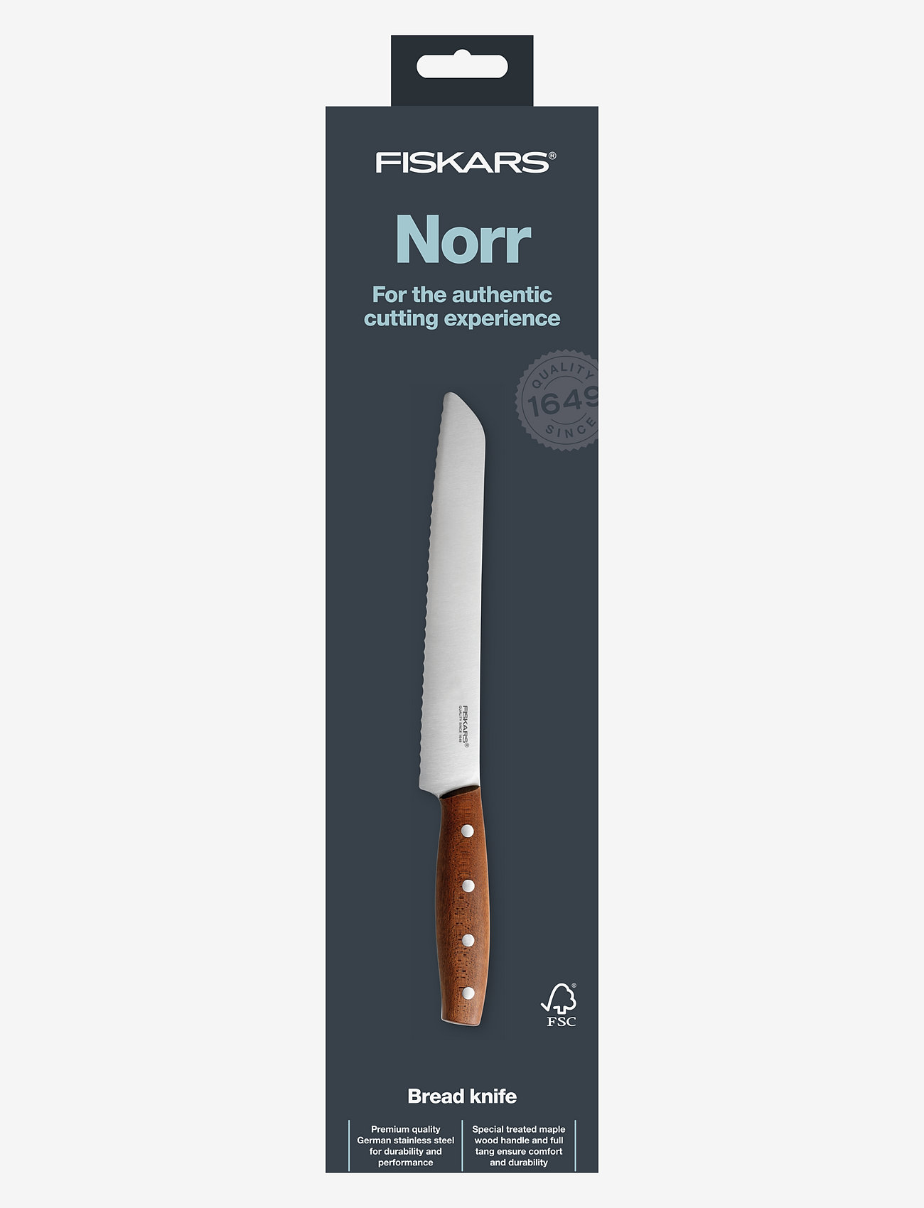 Fiskars - North bread knife 21 cm - brown - 2