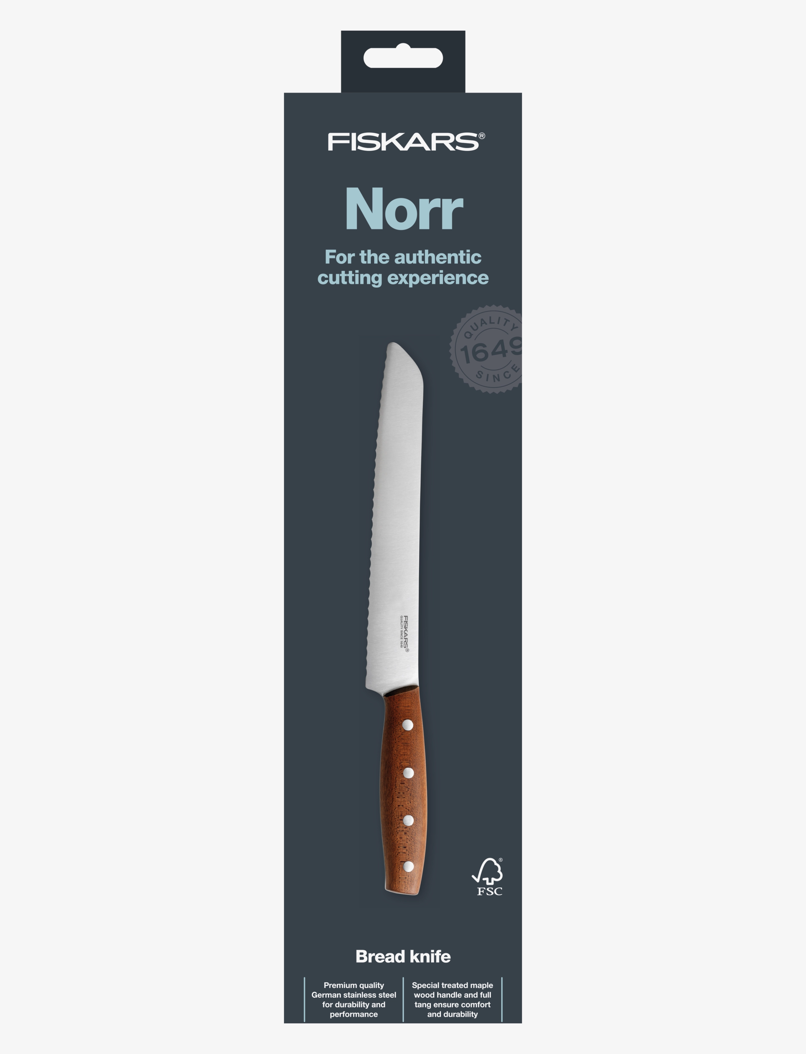 Fiskars - North bread knife 21 cm - brown - 2