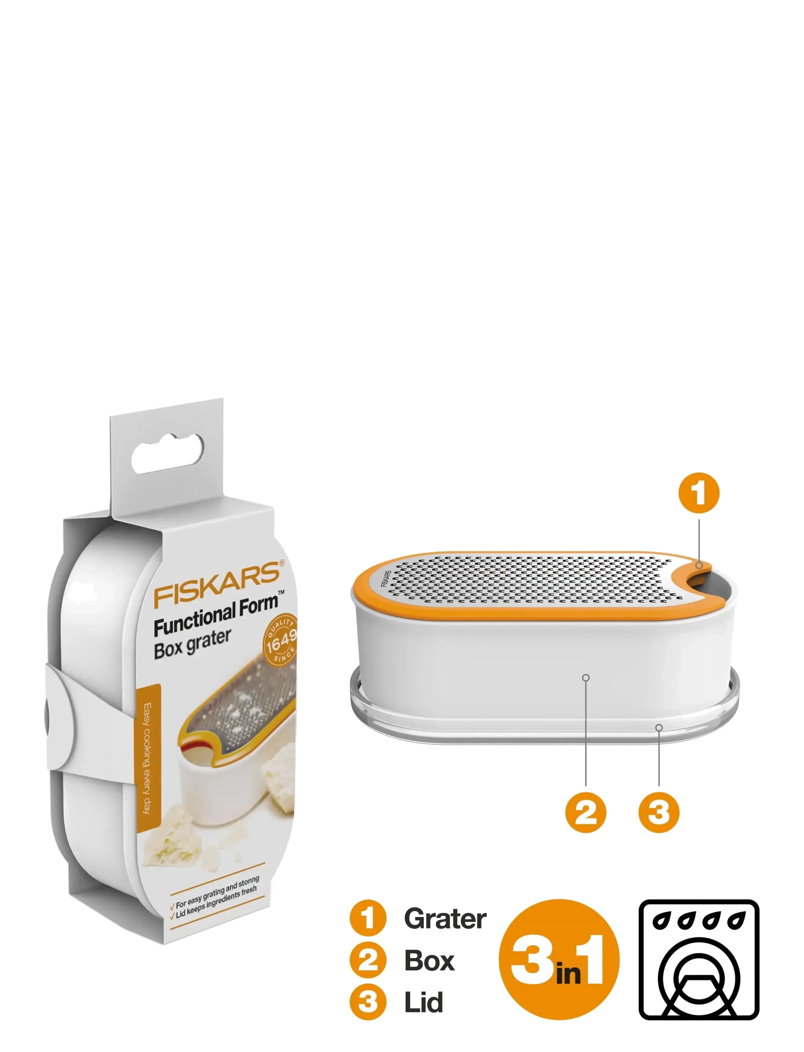 Fiskars - FF Box grater - white - 1