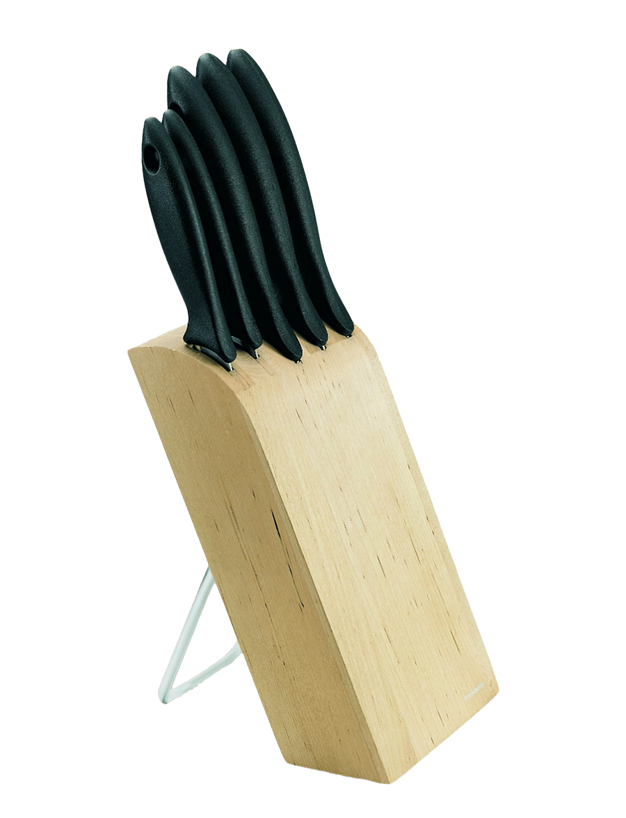 Fiskars - Essential knife block with 5 knives - messerblöcke - wood - 0