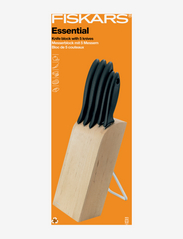 Fiskars - Essential knife block with 5 knives - najniższe ceny - wood - 2