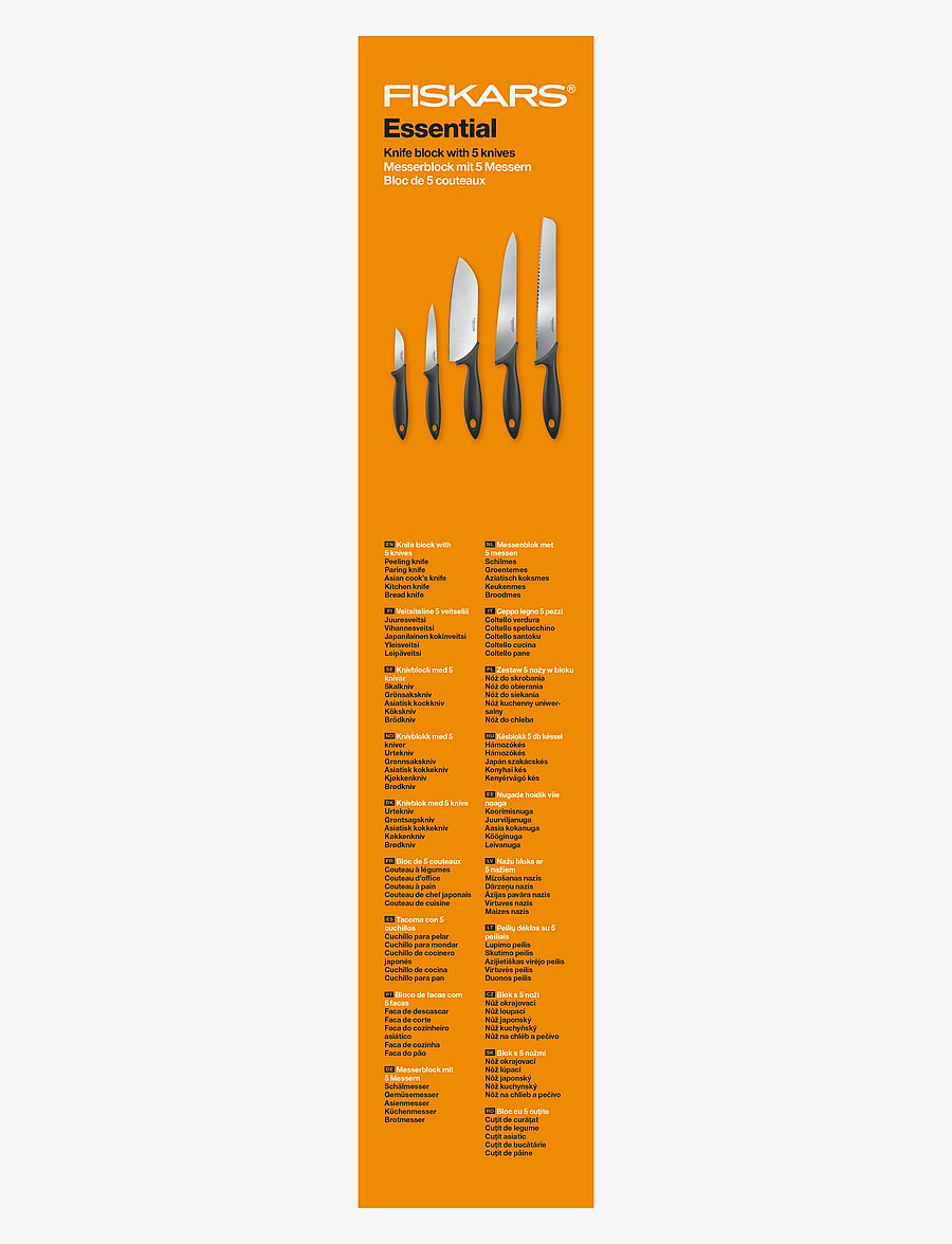 Fiskars - Essential knife block with 5 knives - messerblöcke - wood - 3