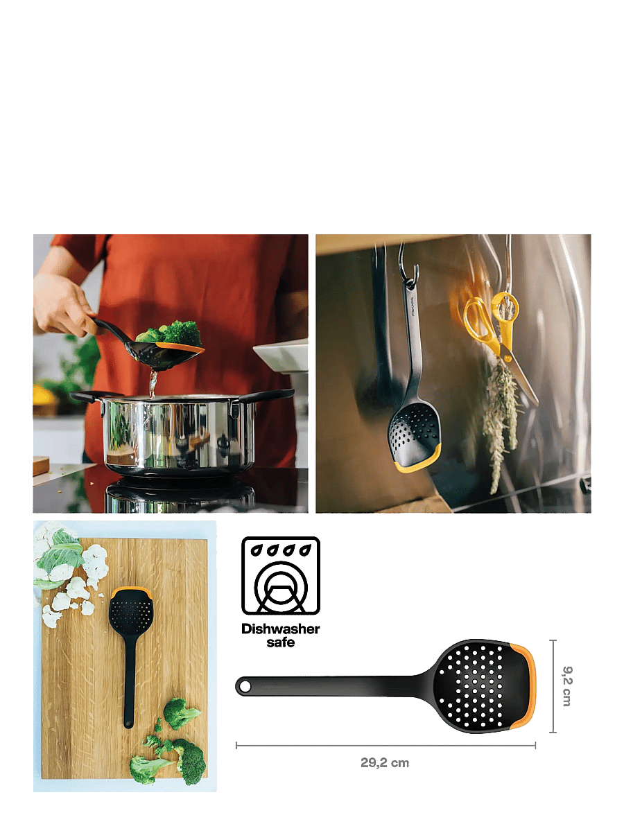Fiskars - FF Slotted spoon - löffel & schöpflöffel - black - 2