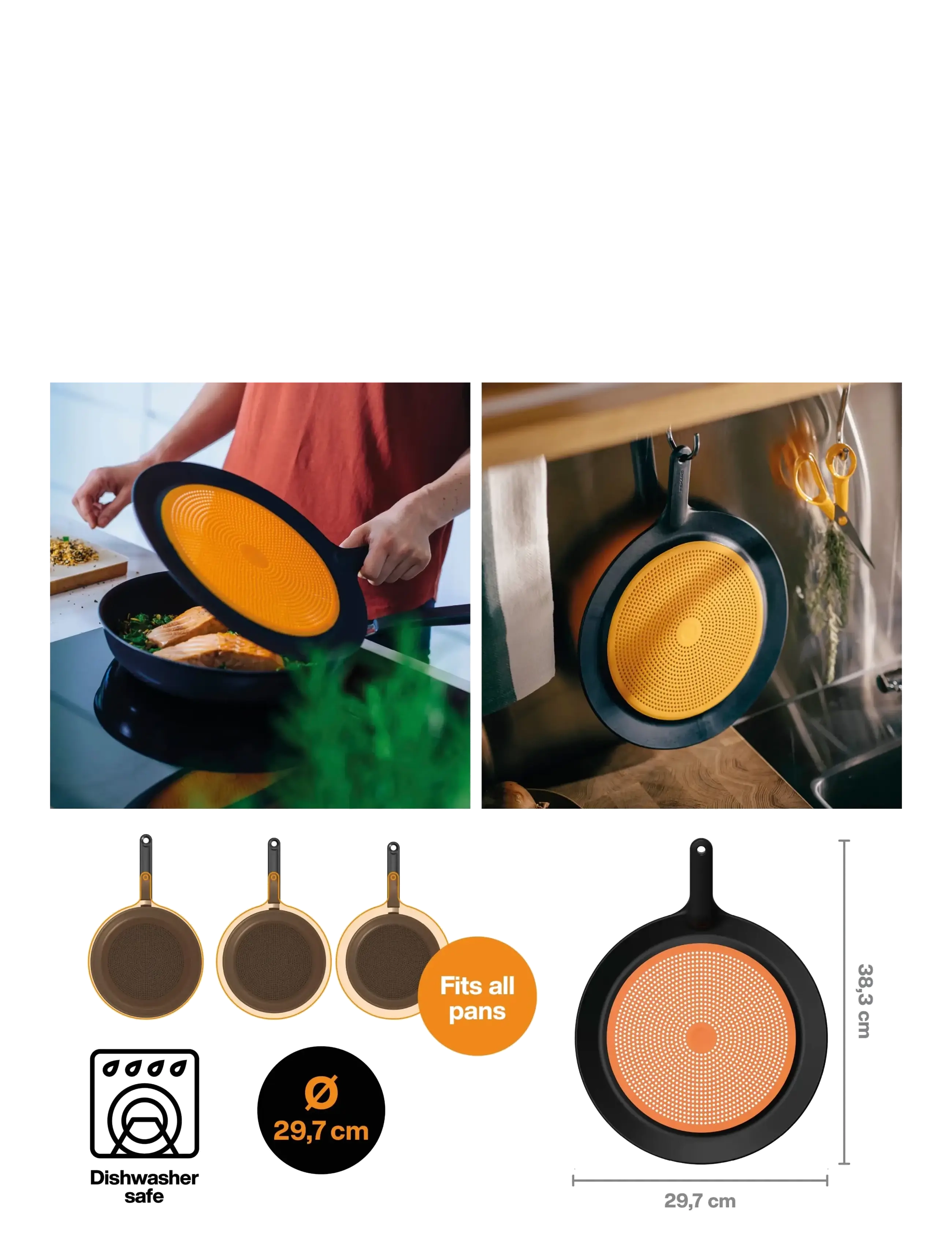 Fiskars - FF silikone-stænkskærm - black - 3