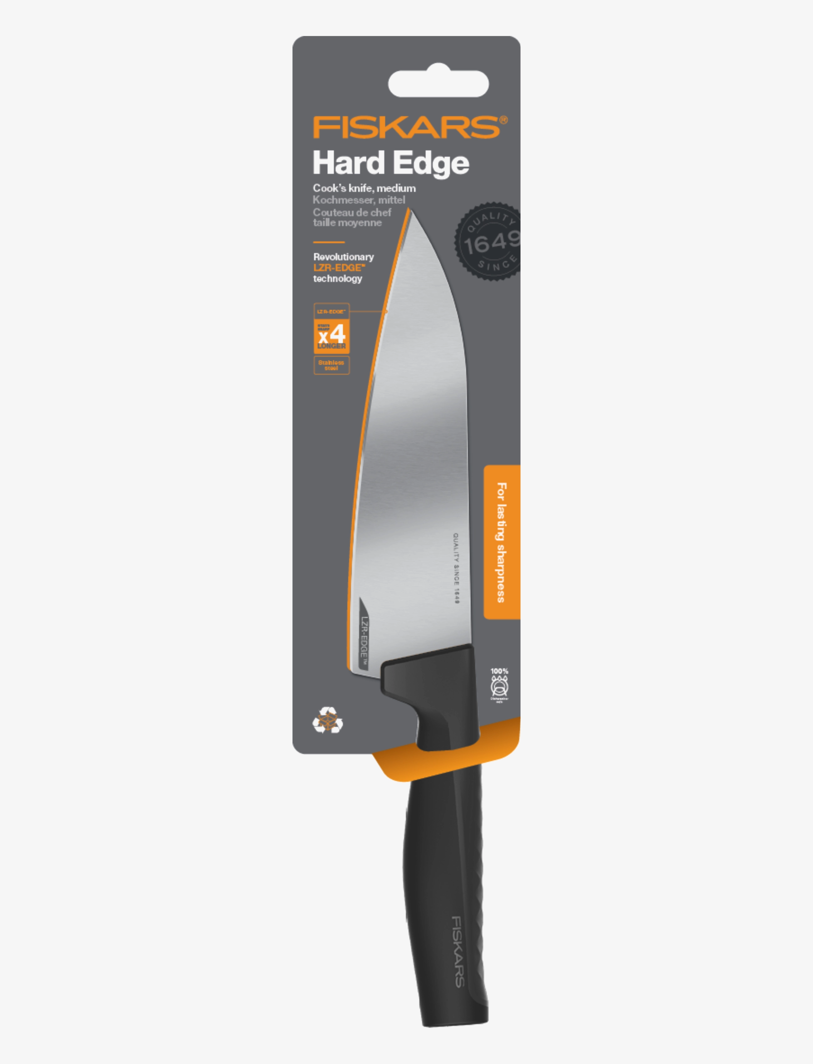 Fiskars - Hard Edge Kockkniv 17 cm - couteaux de chef - black - 3