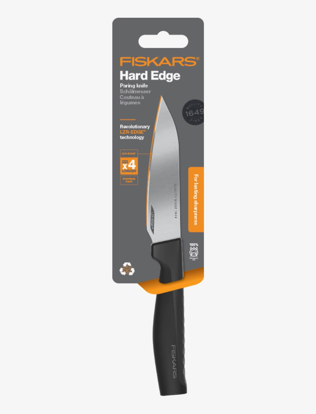 Fiskars - Hard Edge vegetable knife 11 cm - black - 2