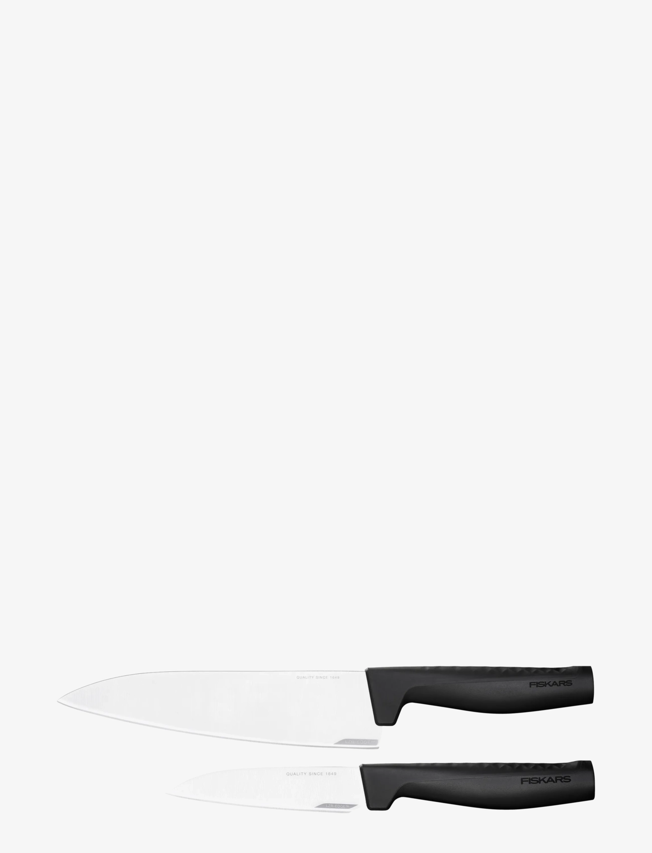 Fiskars Hard Edge Knivsæt, 2 Dele – Stor Kokkekniv Og Grøntsagskniv, Grøntsagskniv, Sort, Str: ONE SIZE
