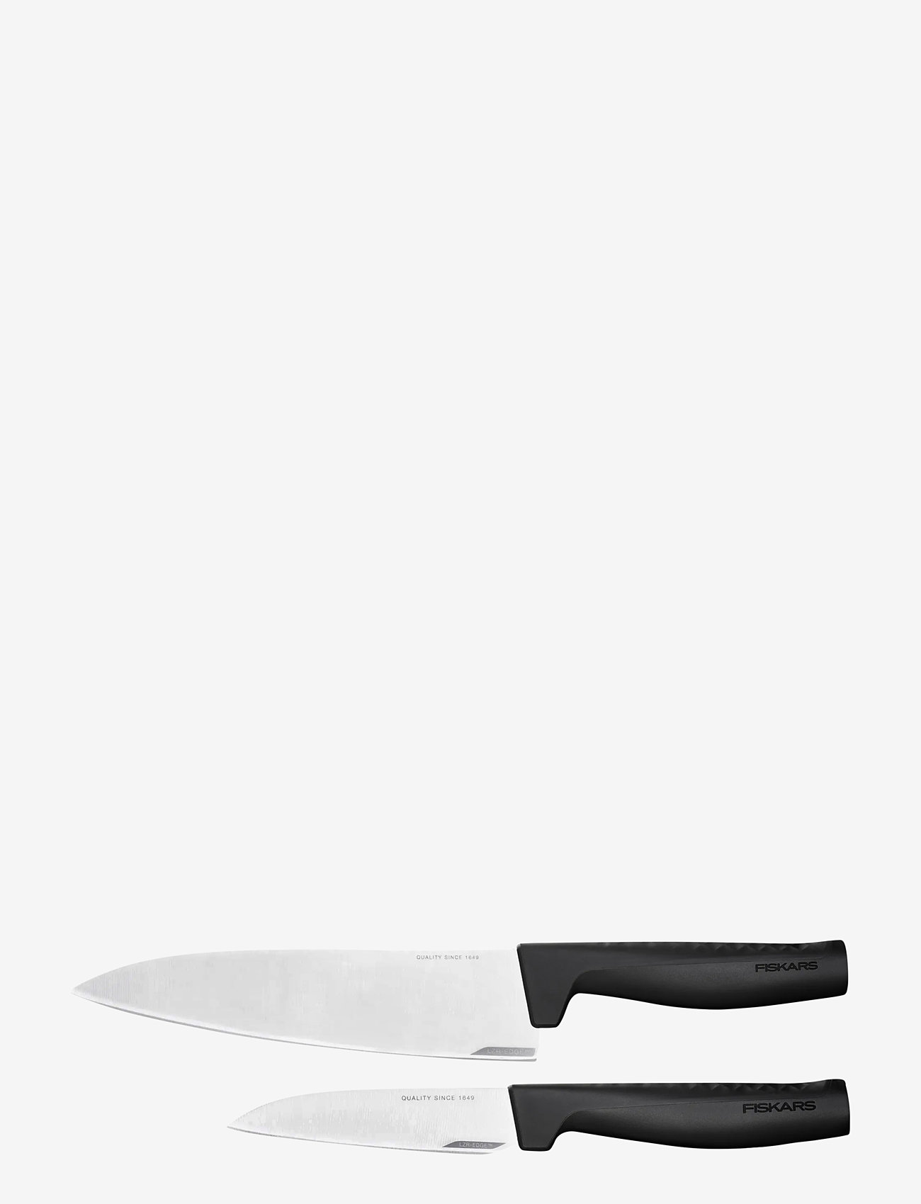 Fiskars - Hard Edge Knivset 2 parts - large chef knife & vegetable knife - kokkekniver - black - 0