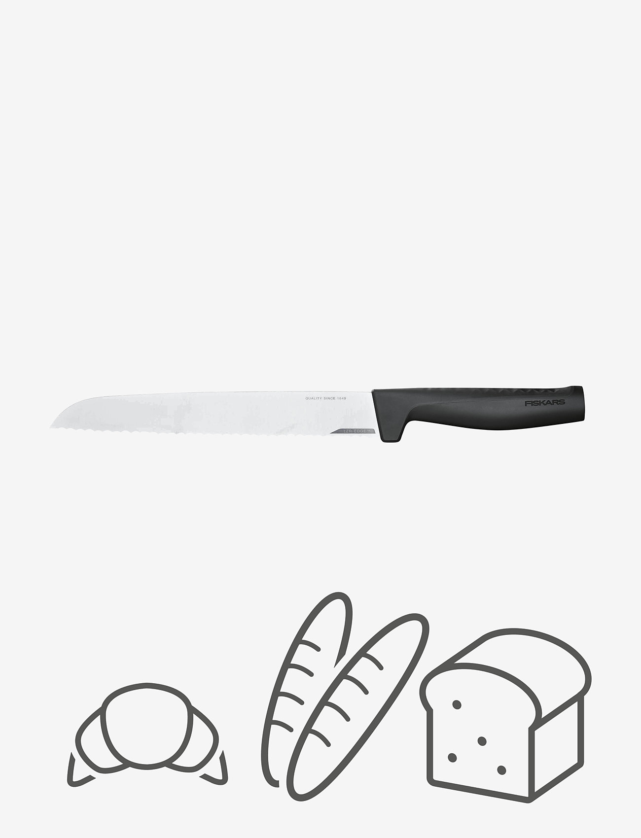 Fiskars - Hard Edge Bread Knife 22 cm - duonos peiliai - black - 1