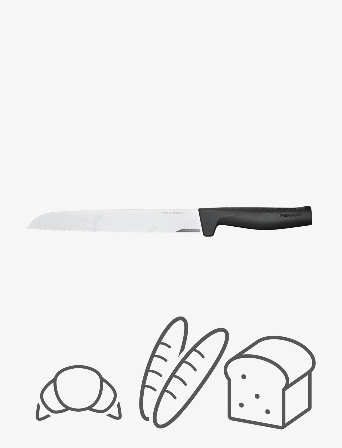 Fiskars - Hard Edge Bread Knife 22 cm - brotmesser - black - 2