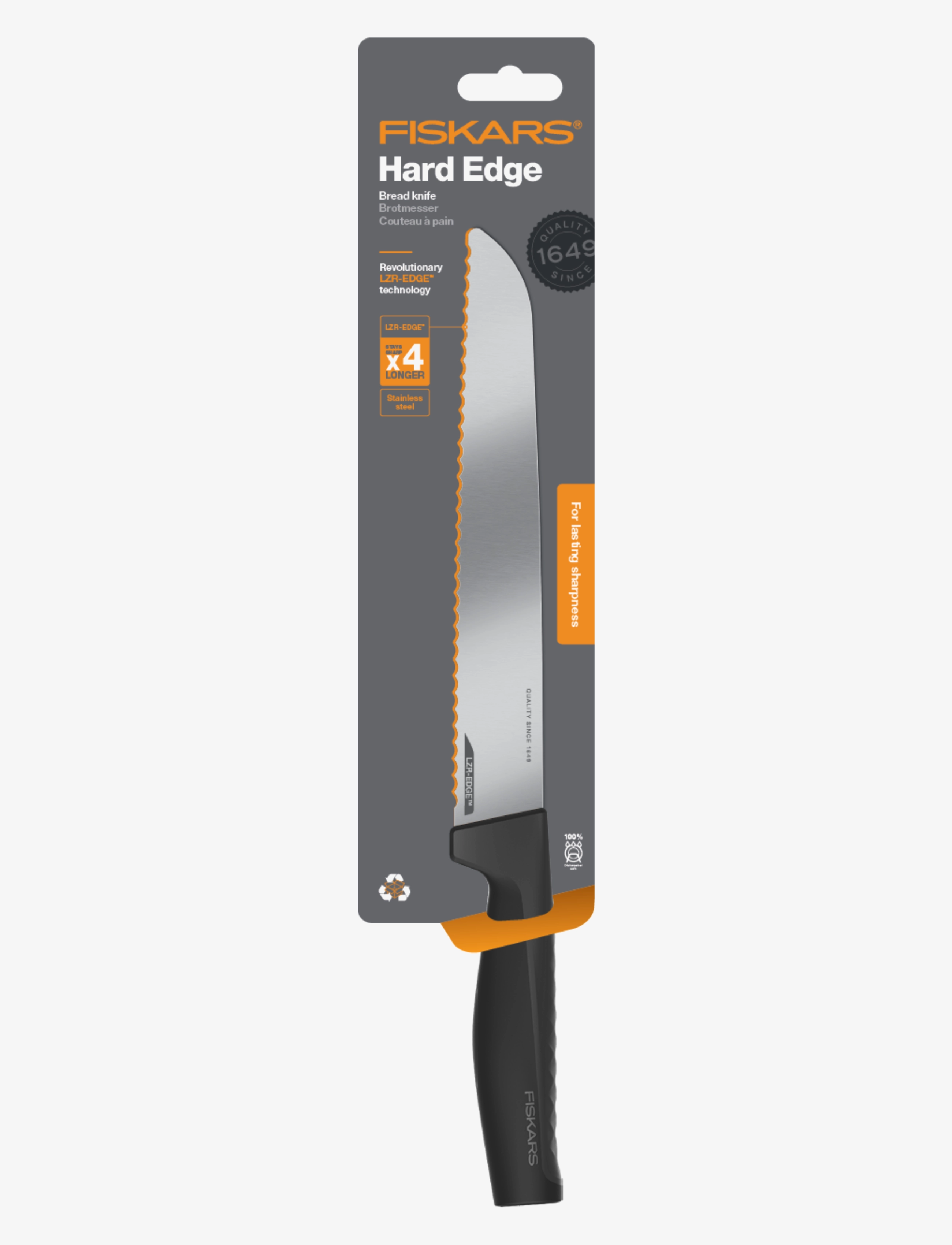 Fiskars - Hard Edge Bread Knife 22 cm - brotmesser - black - 3