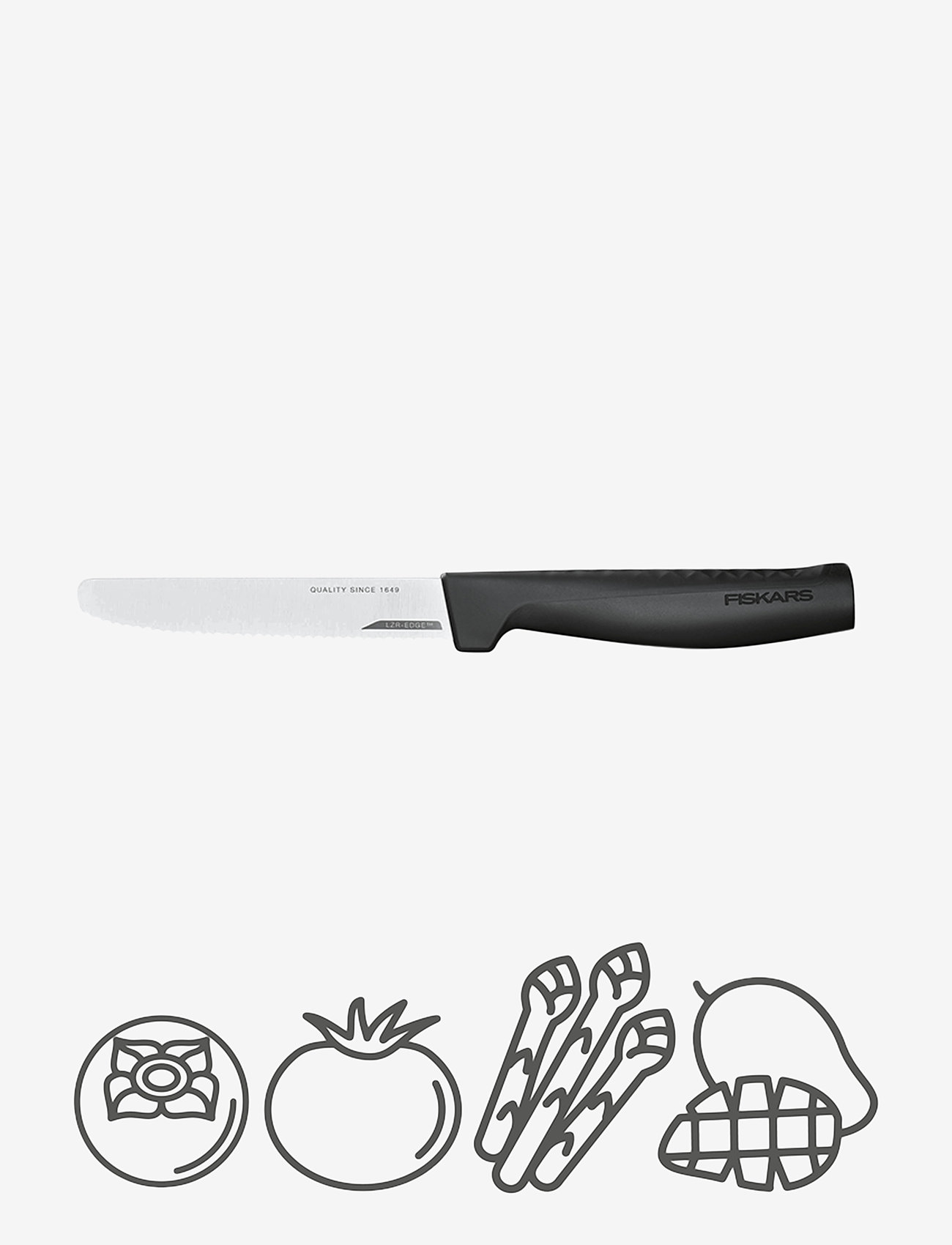 Fiskars - Hard Edge Tomato Knife 11 cm - de laveste prisene - black - 1