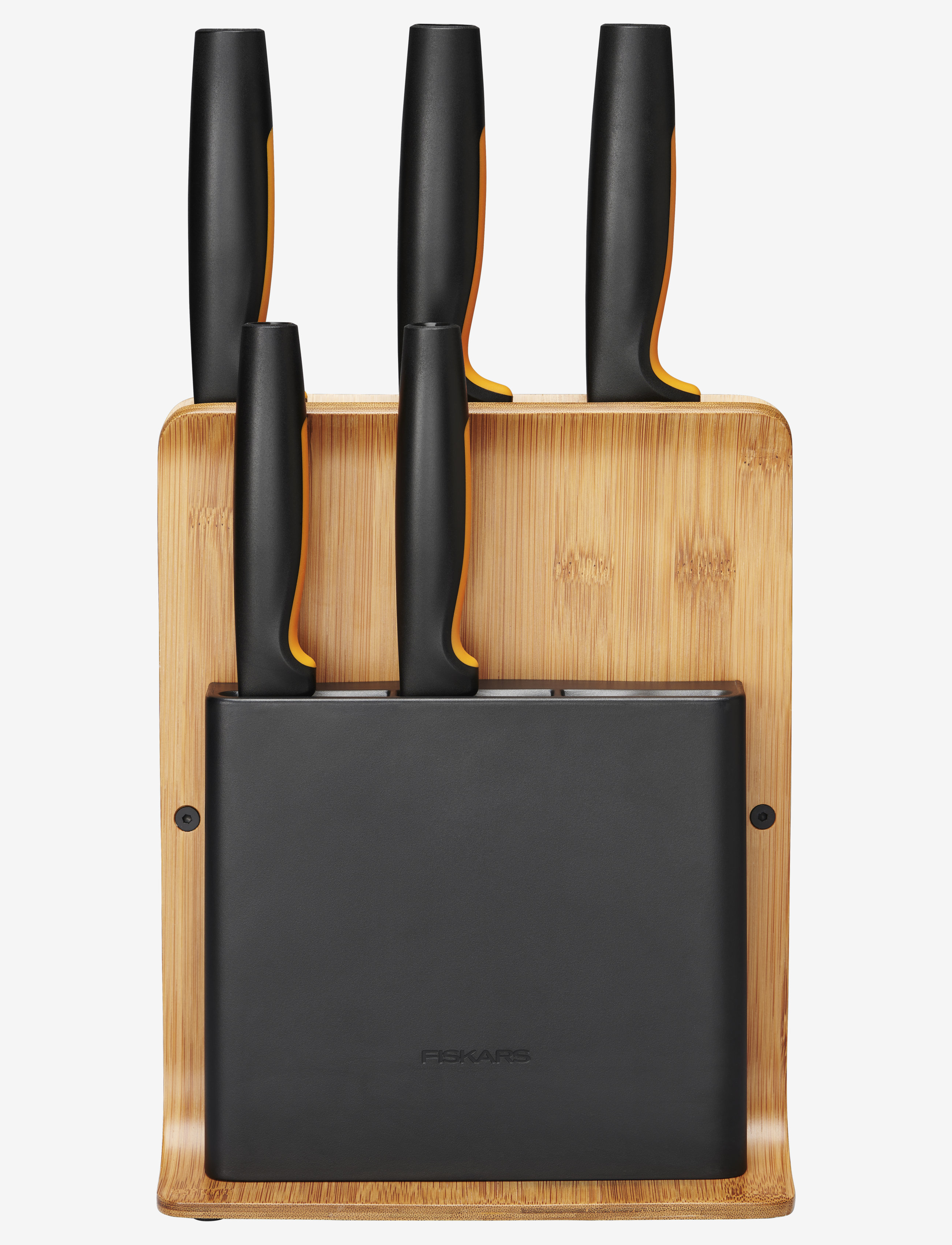 Fiskars FF Knife block bamboo 5 knives - NO COLOUR