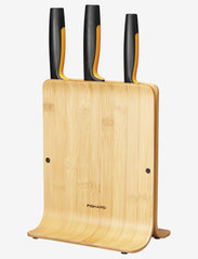 Fiskars - FF knivblock i bambu med 3 knivar - knivset - no colour - 1