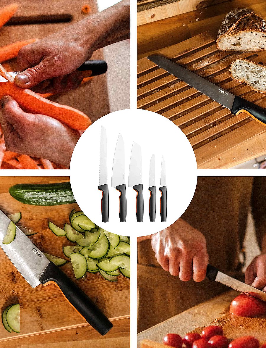 Fiskars - Ff large knife set, 5 parts - messersets - no colour - 3