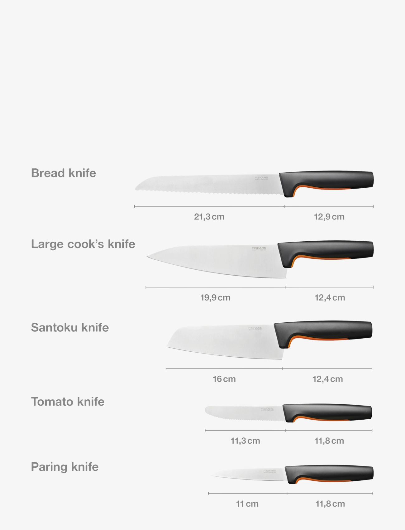 Fiskars - Ff large knife set, 5 parts - knife sets - no colour - 1