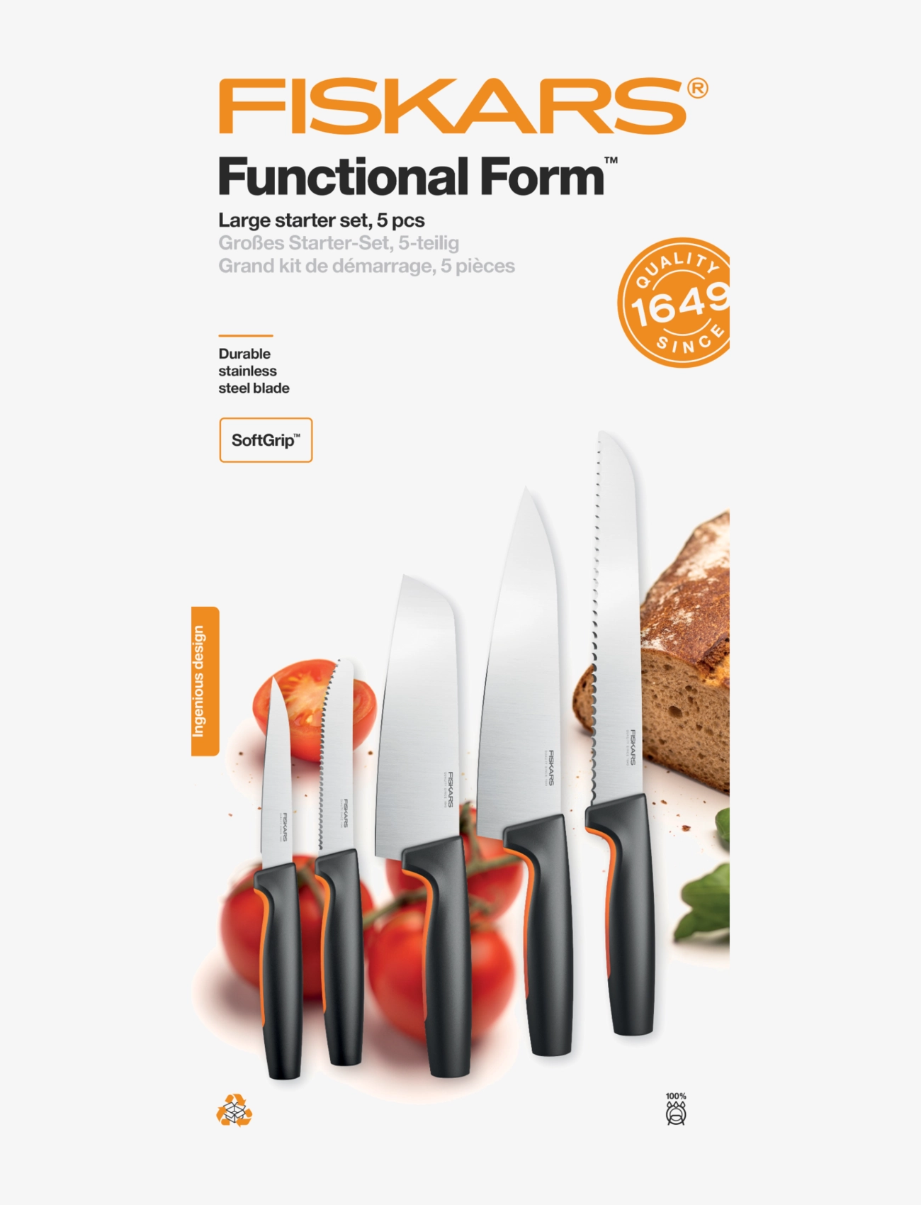 Fiskars - Ff large knife set, 5 parts - knife sets - no colour - 2