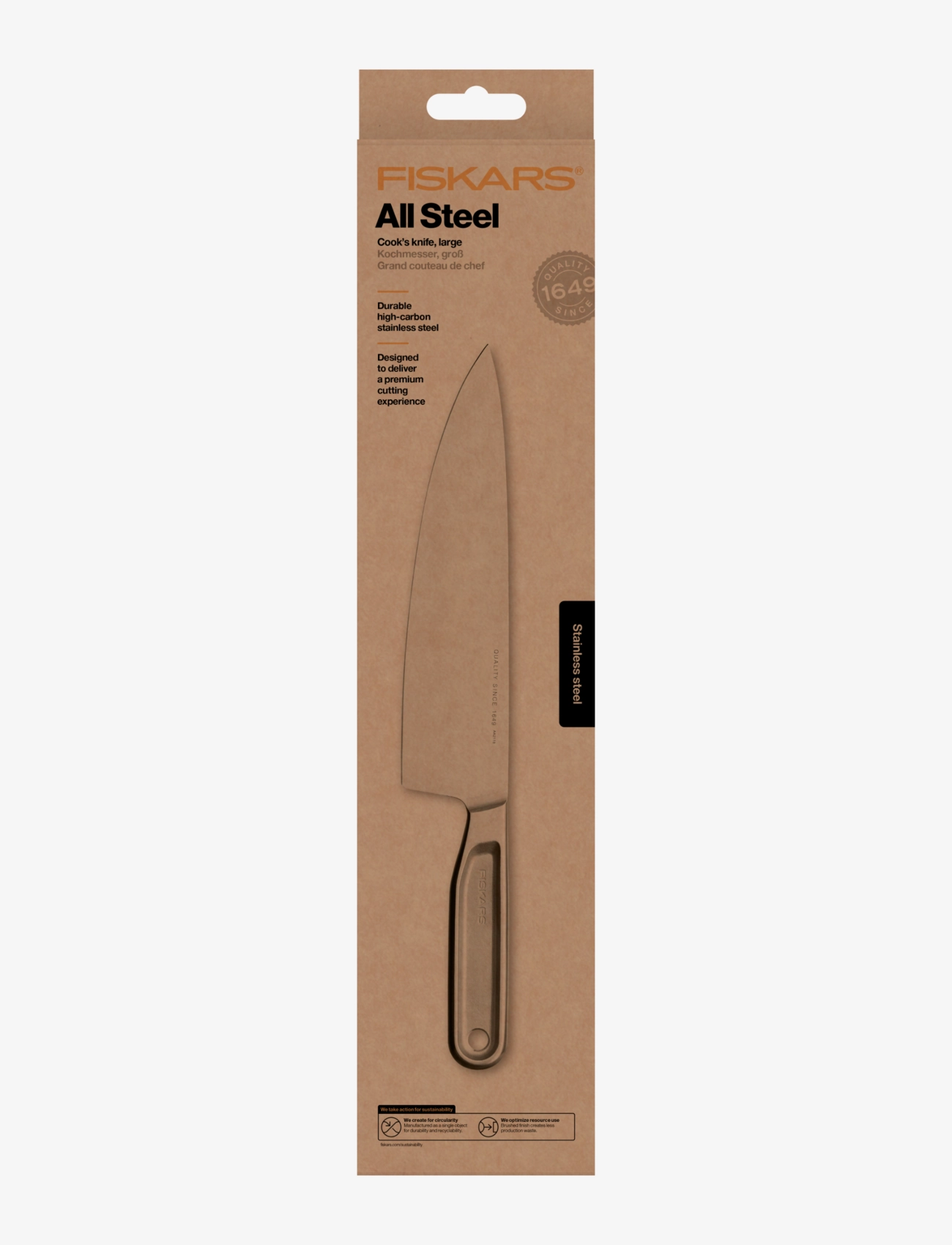 FISKARS All Steel Kokkekniv 20 Cm Silber - L:20CM - Unisex