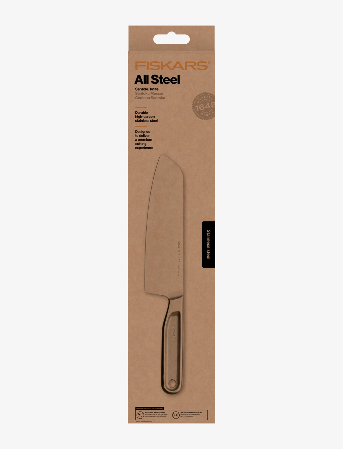 FISKARS All Steel Santoku-Kniv, 17 Cm Silber - L:17CM - Unisex