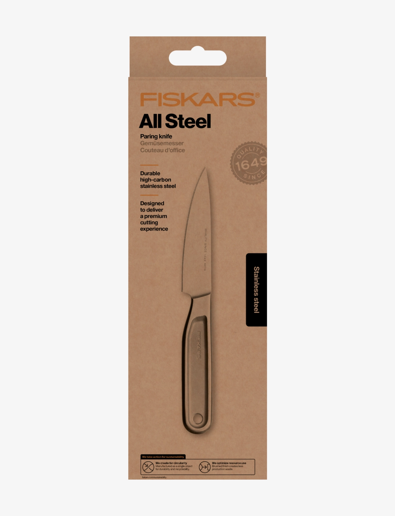 Fiskars All steel tomato knife 12 cm - Deals - STAINLESS STEEL / silver