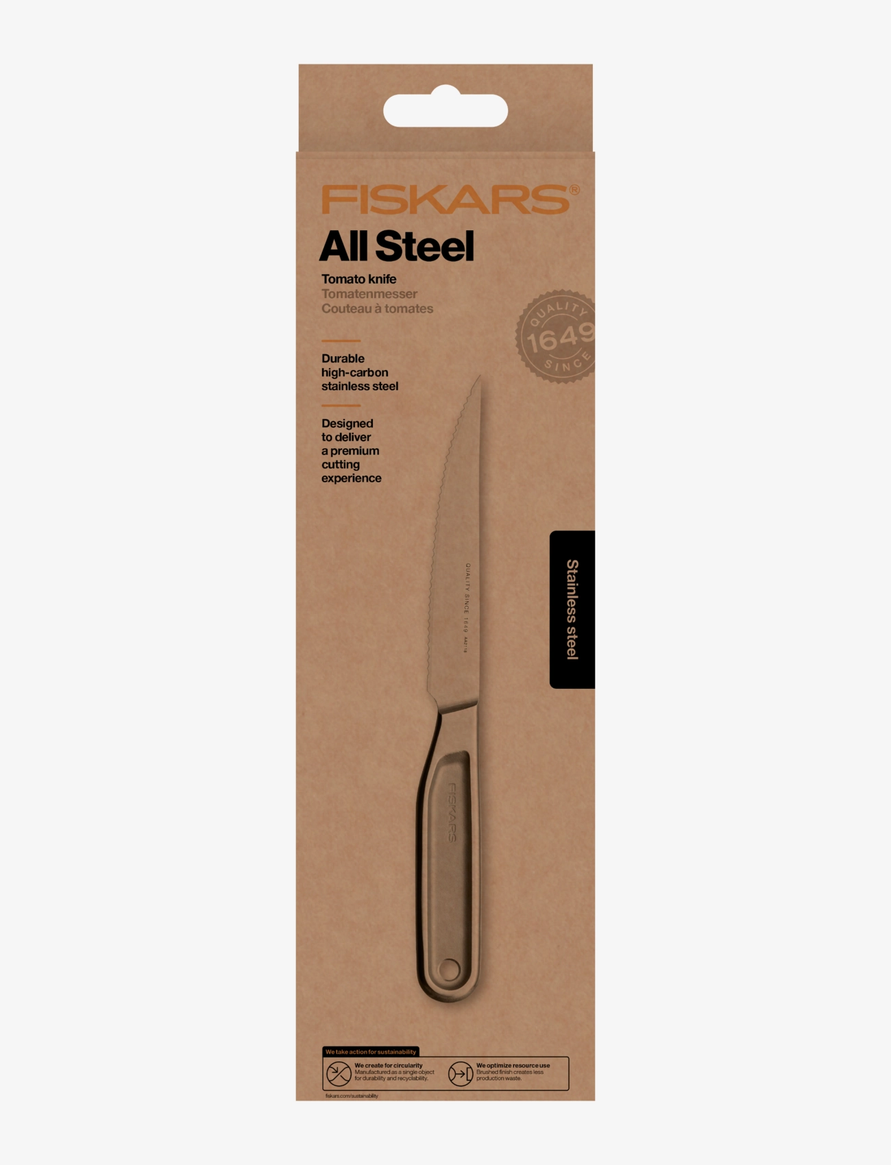 FISKARS All Steel Tomatkniv 12 Cm Silber - L12CM - Unisex