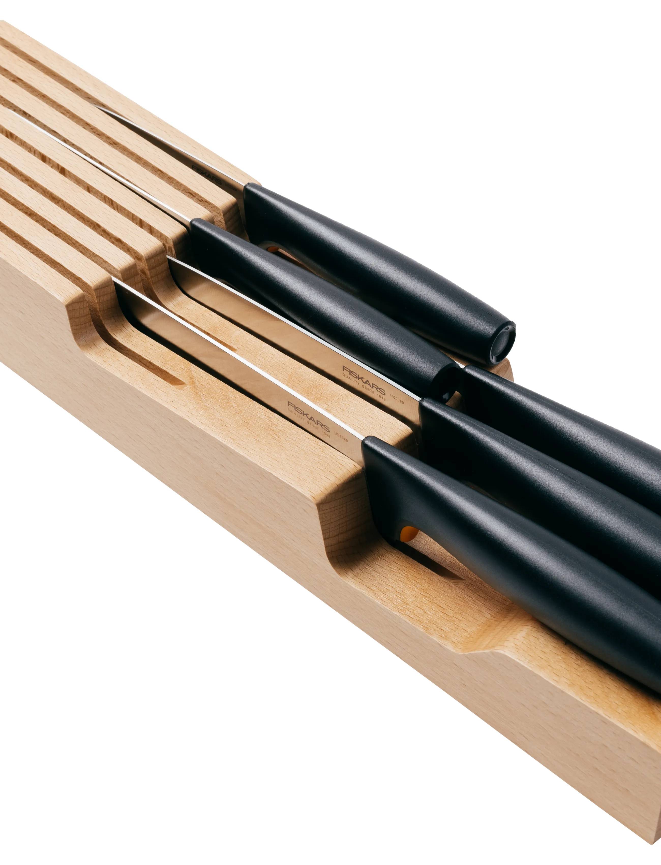 Fiskars - Knivindsats, træ - knivblokke - beech wood - 4