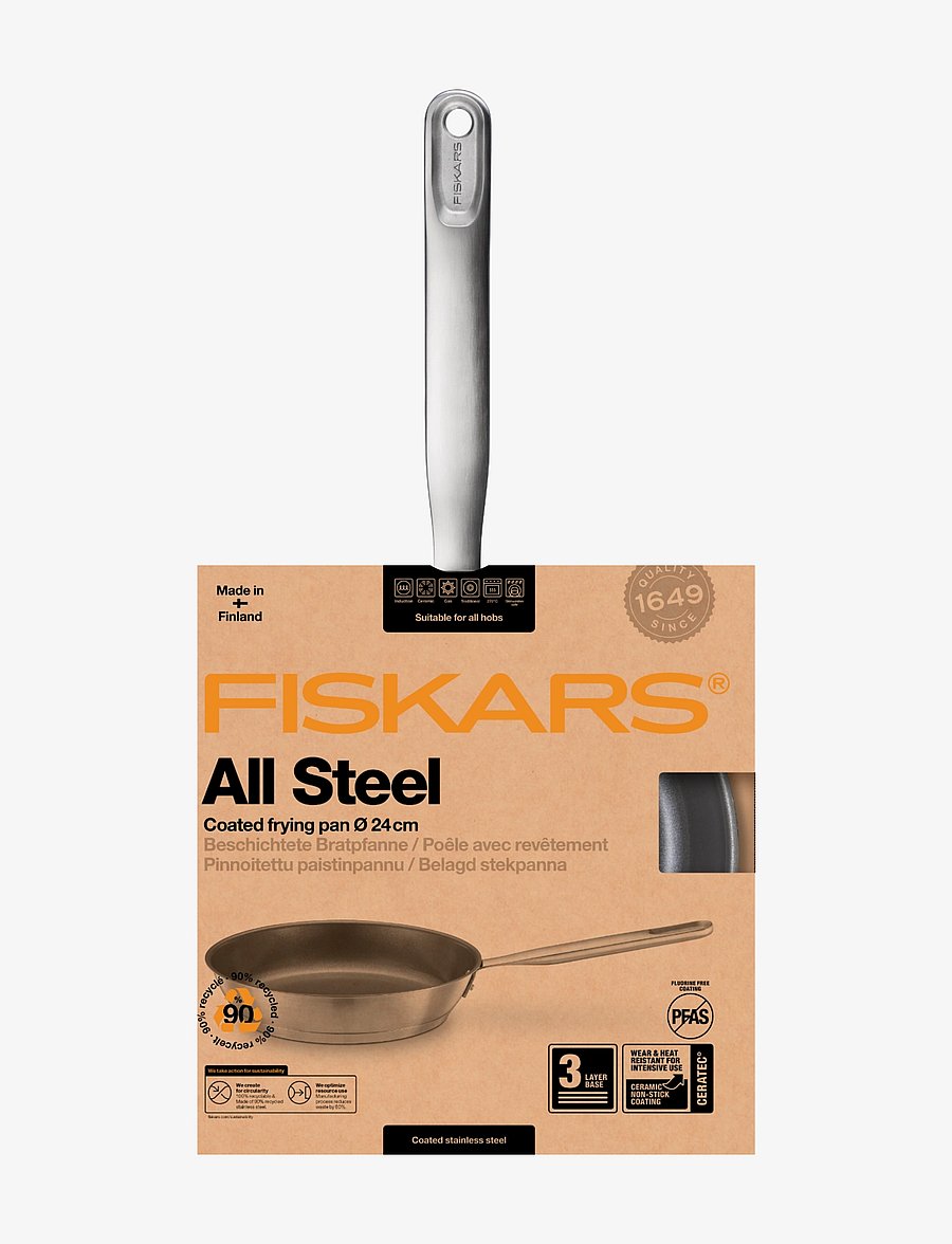 Fiskars - All steel frying pan 24 cm - bratpfannen - stainless steel - 4