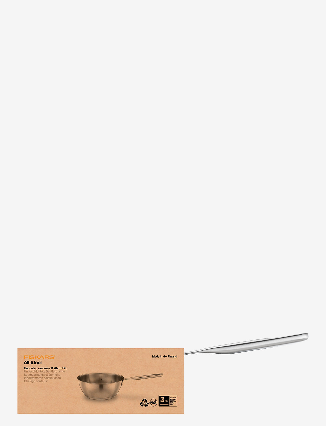 Fiskars - All Steel Sauteuse 2l - paistokasarit - steel - 1