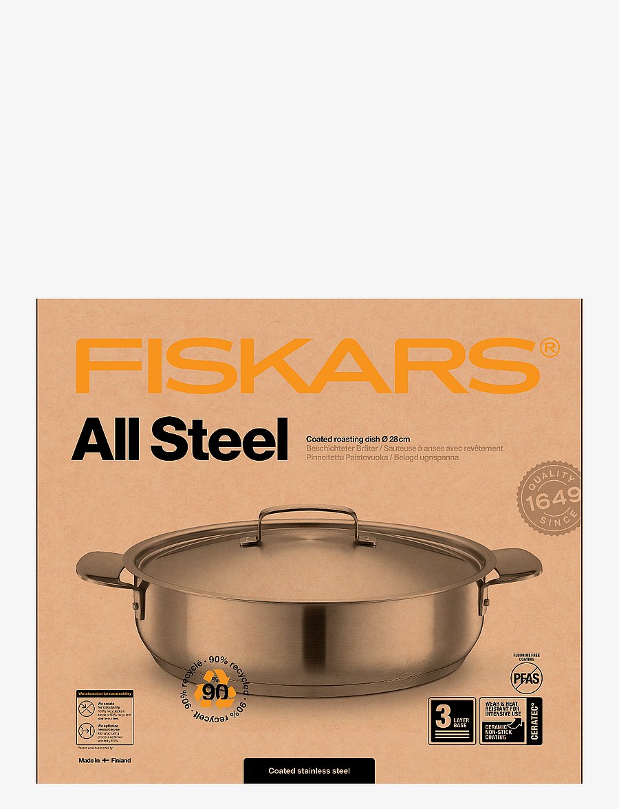 Fiskars - All steel oven pan 28 cm - kastmepotid ja -pannid - steel - 3