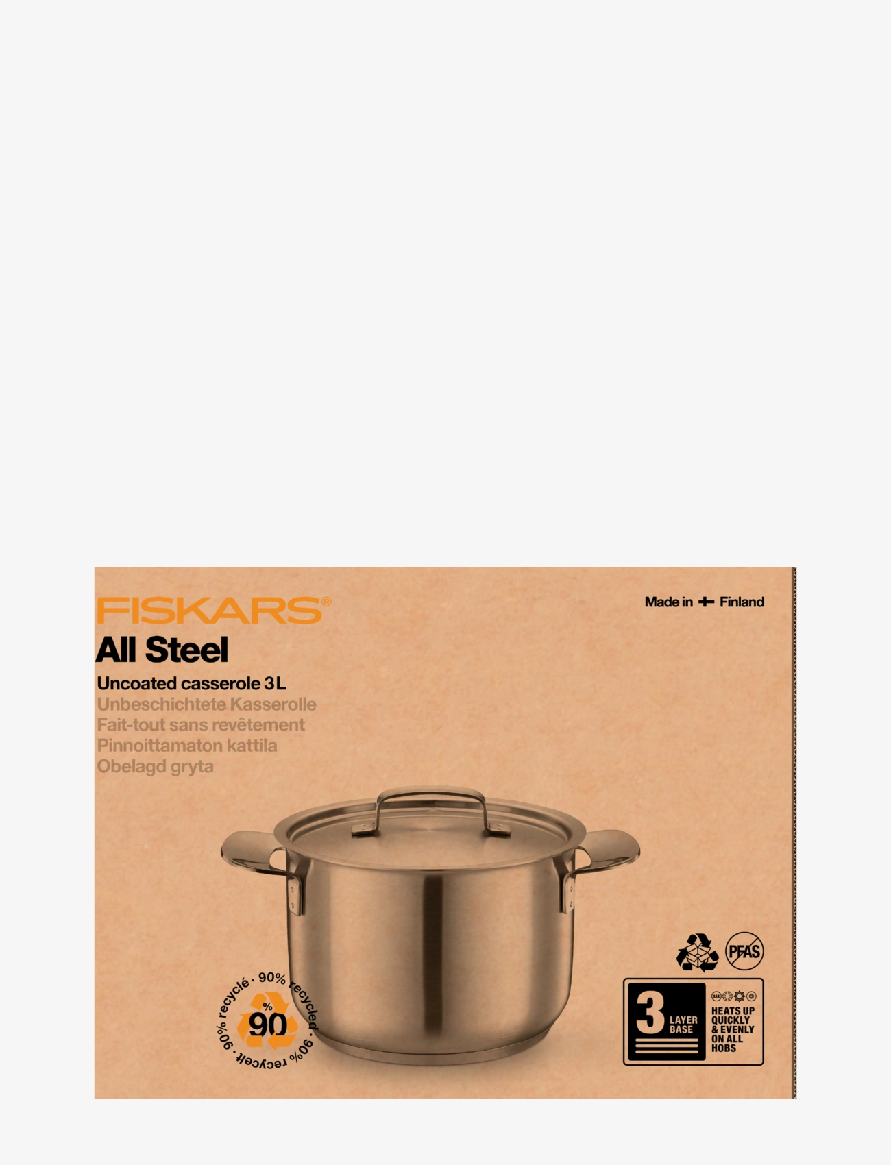Fiskars - All steel stew 3.0l - auflaufformen - steel - 2