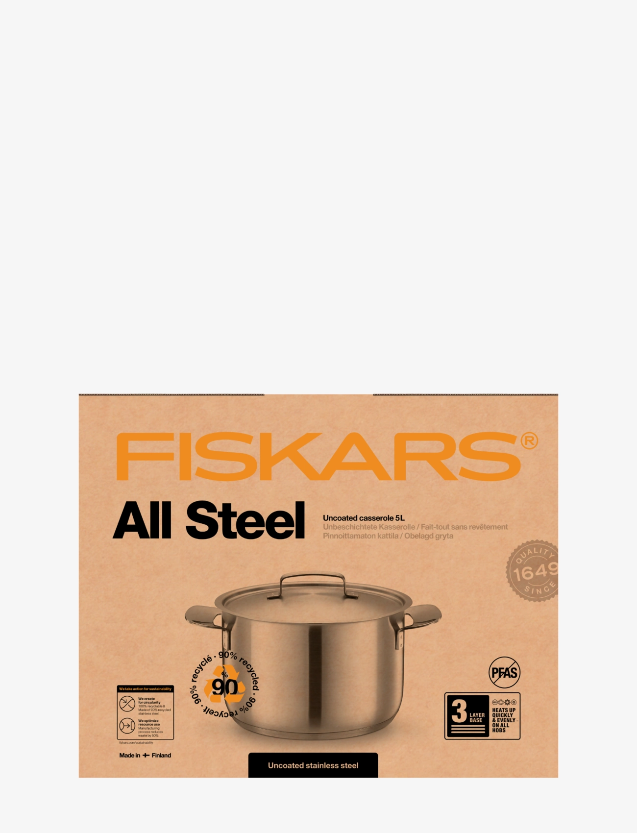Fiskars - All Steel gryta 5,0L - grytor - steel - 3