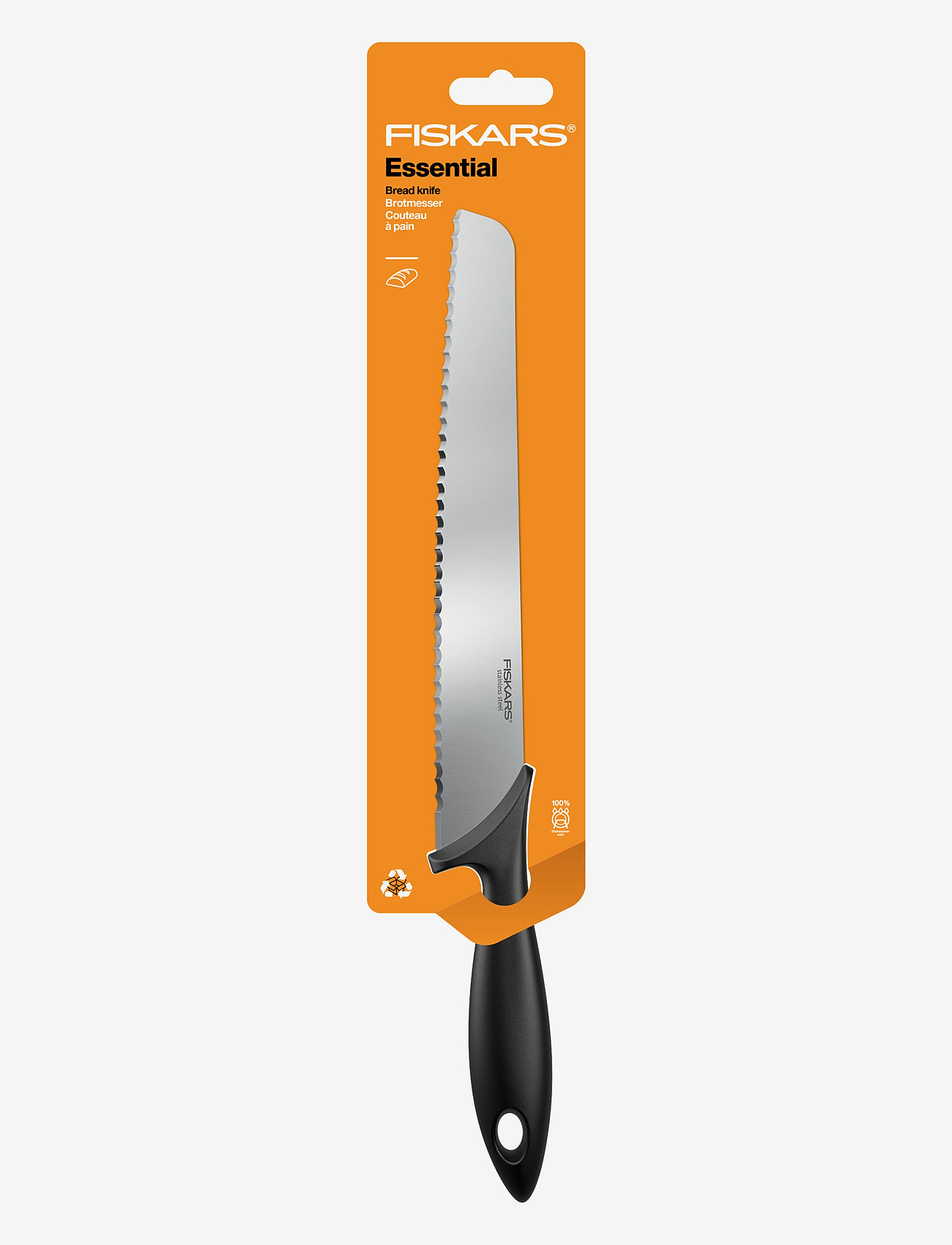 Fiskars - Essential Bread knife 23cm - najniższe ceny - black - 1