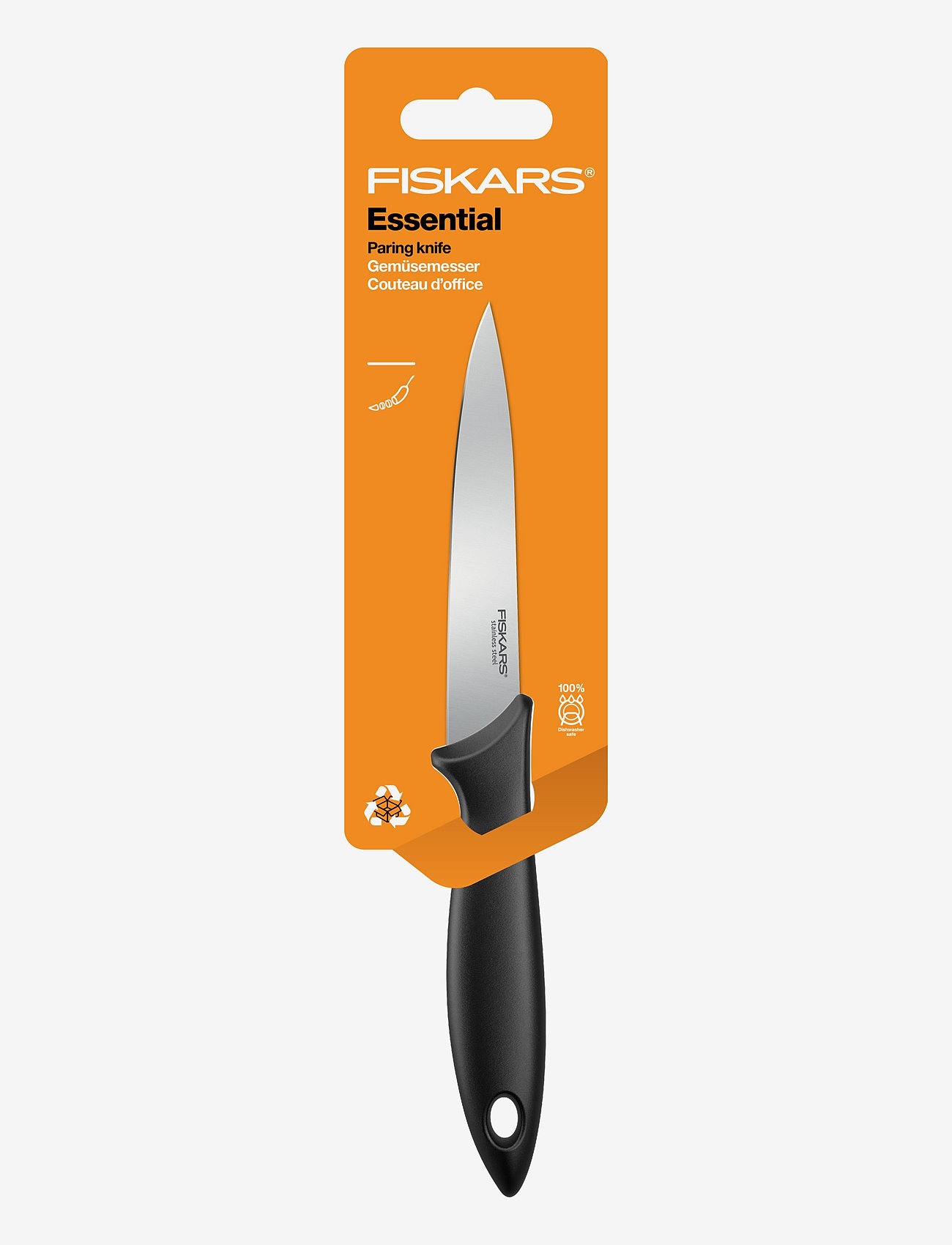 Fiskars - Essential Paring knife 11cm - laveste priser - black - 1