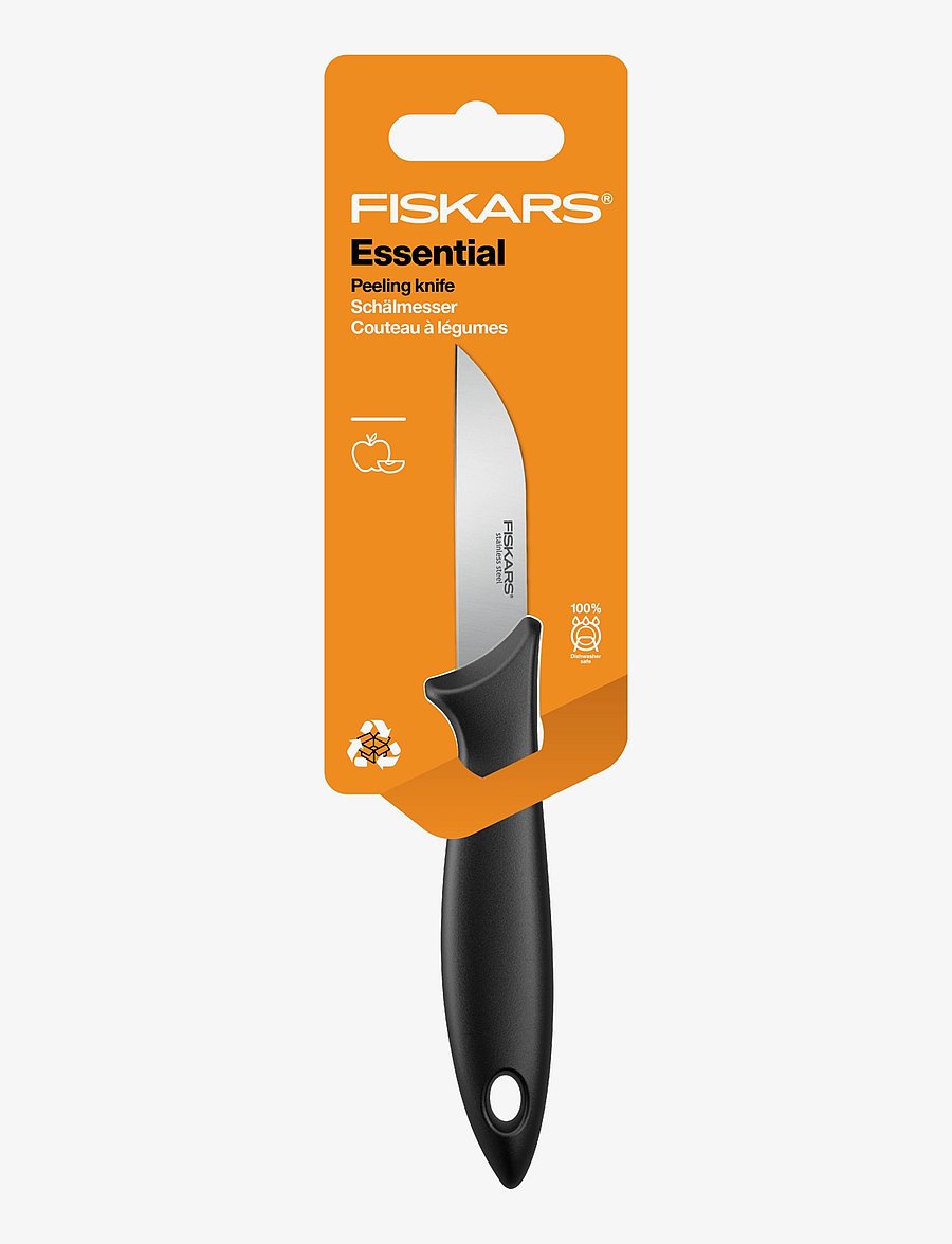 Fiskars - Essential Peeling knife 7cm - schälmesser - black - 1