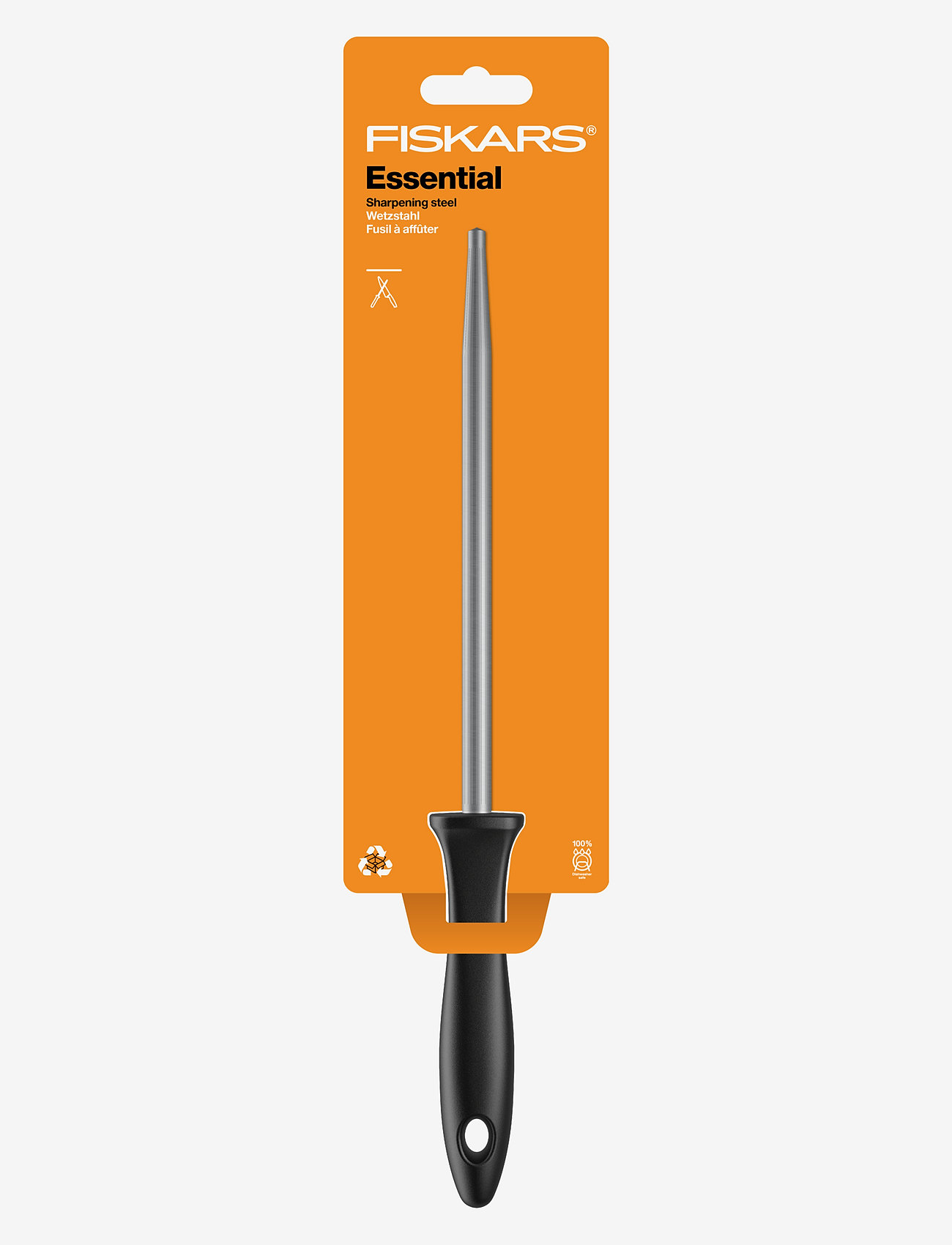 Fiskars - Essential Sharpening steel 20cm - alhaisimmat hinnat - black - 1