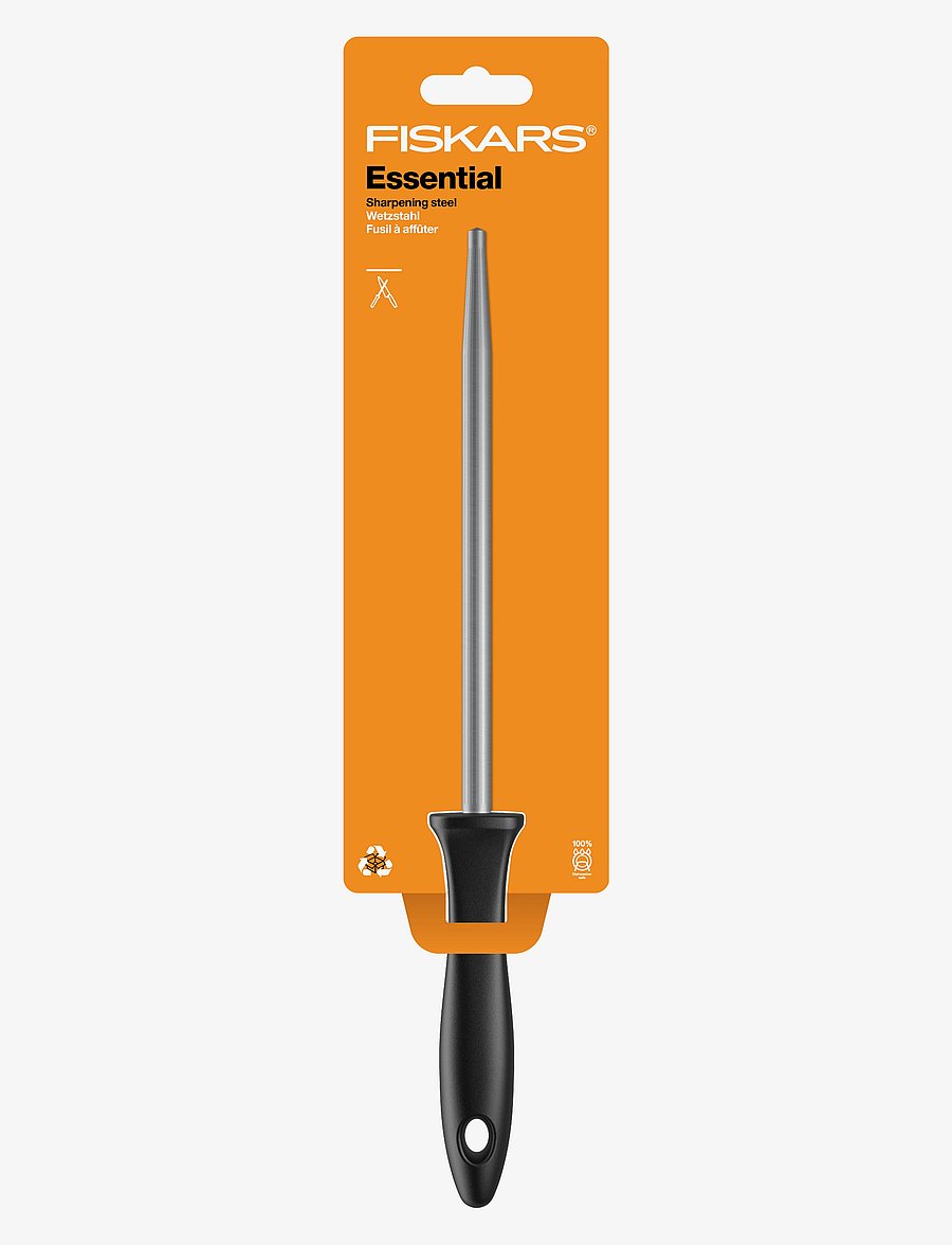 Fiskars - Essential Sharpening steel 20cm - noateritajad - black - 1