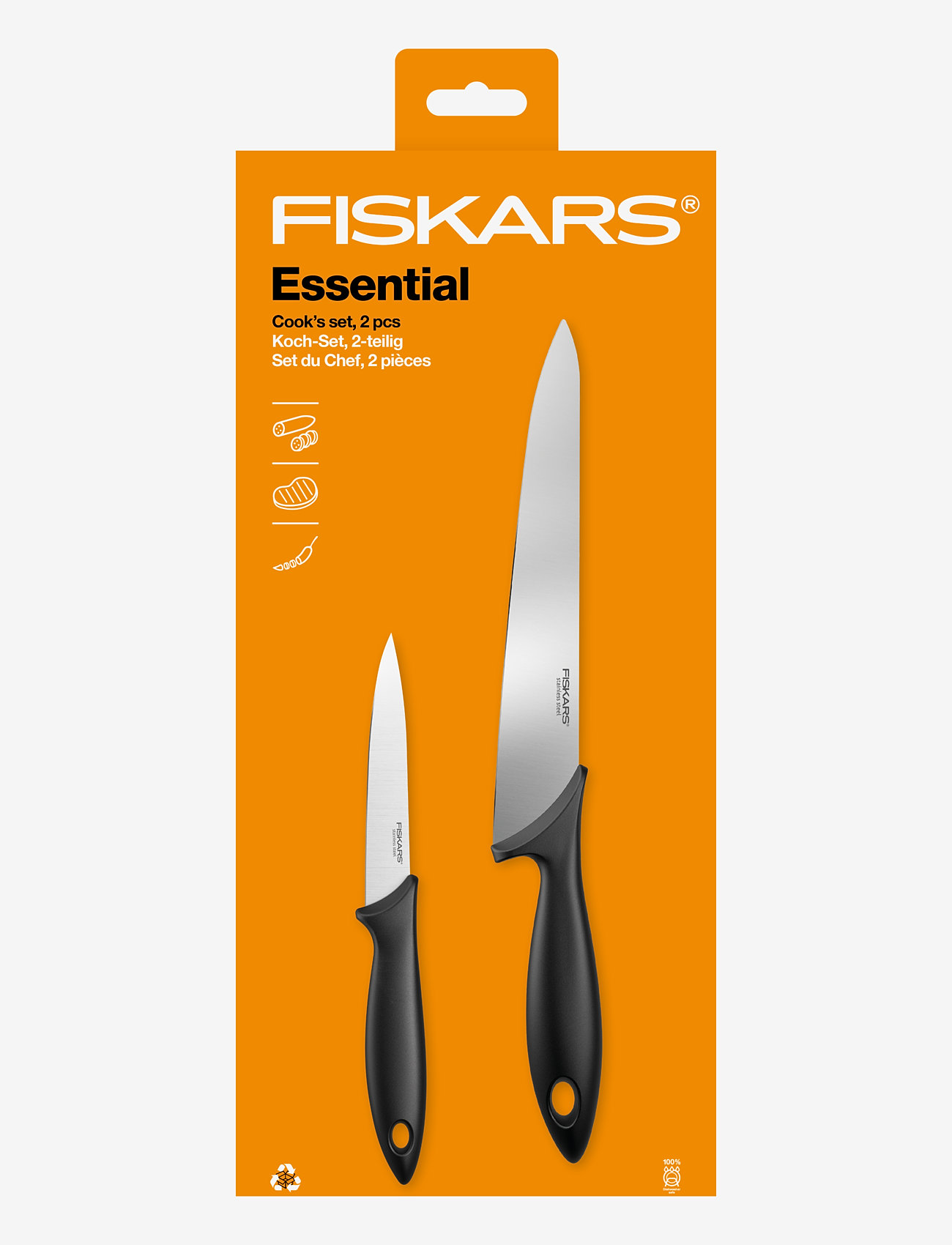 Fiskars - Essential Cook's set 2pcs - alhaisimmat hinnat - black - 1
