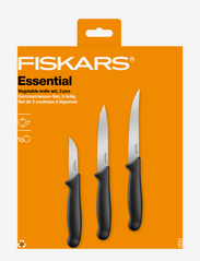 Fiskars - Essential vegetable knife set 3pcs - de laveste prisene - black - 1