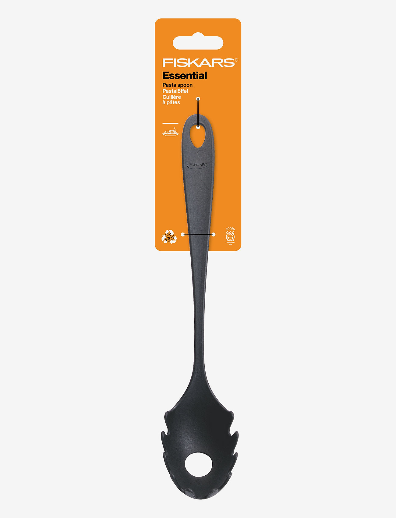 Fiskars - Essential Pasta spoon - laveste priser - black - 1