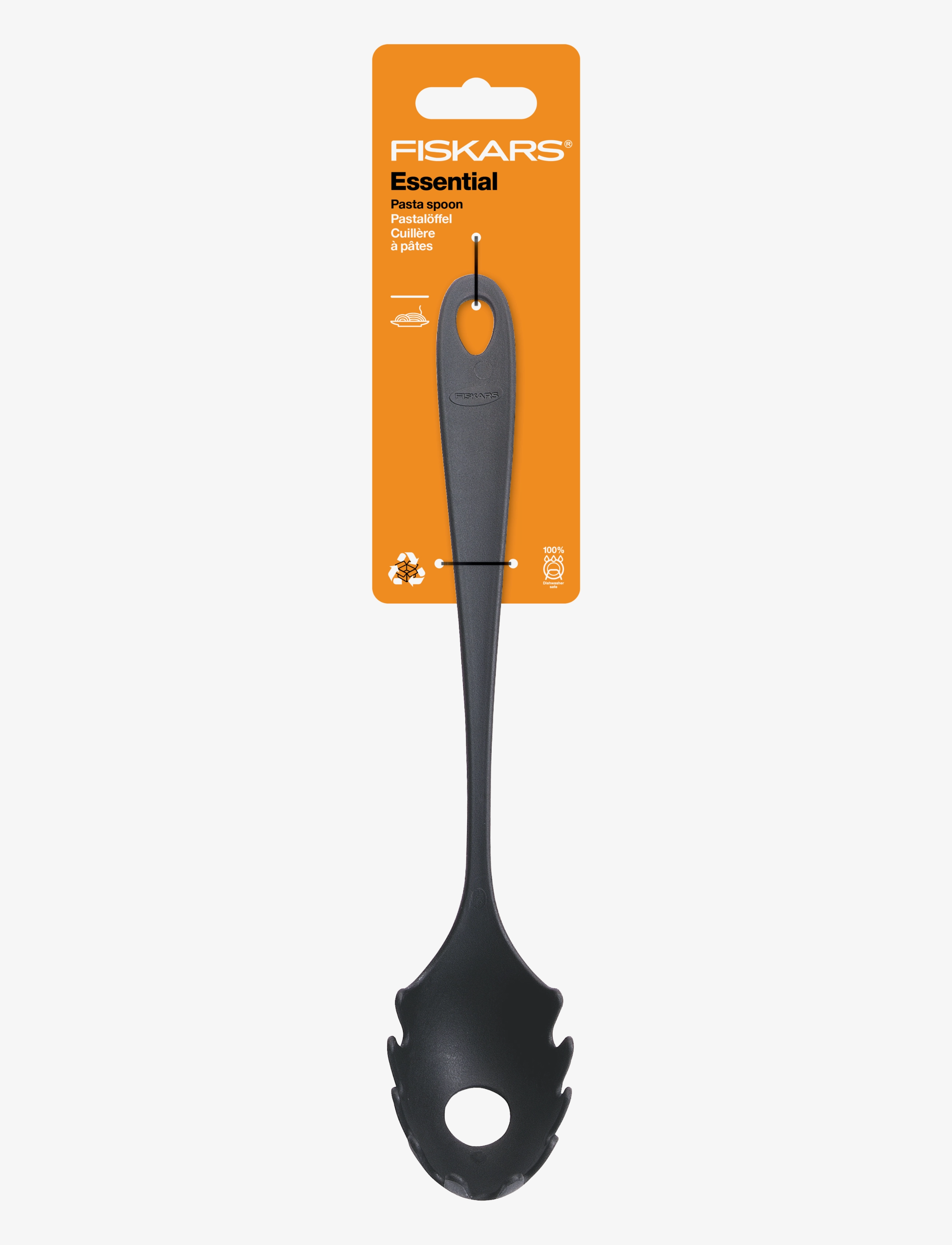 Fiskars - Essential Pasta spoon - black - 1