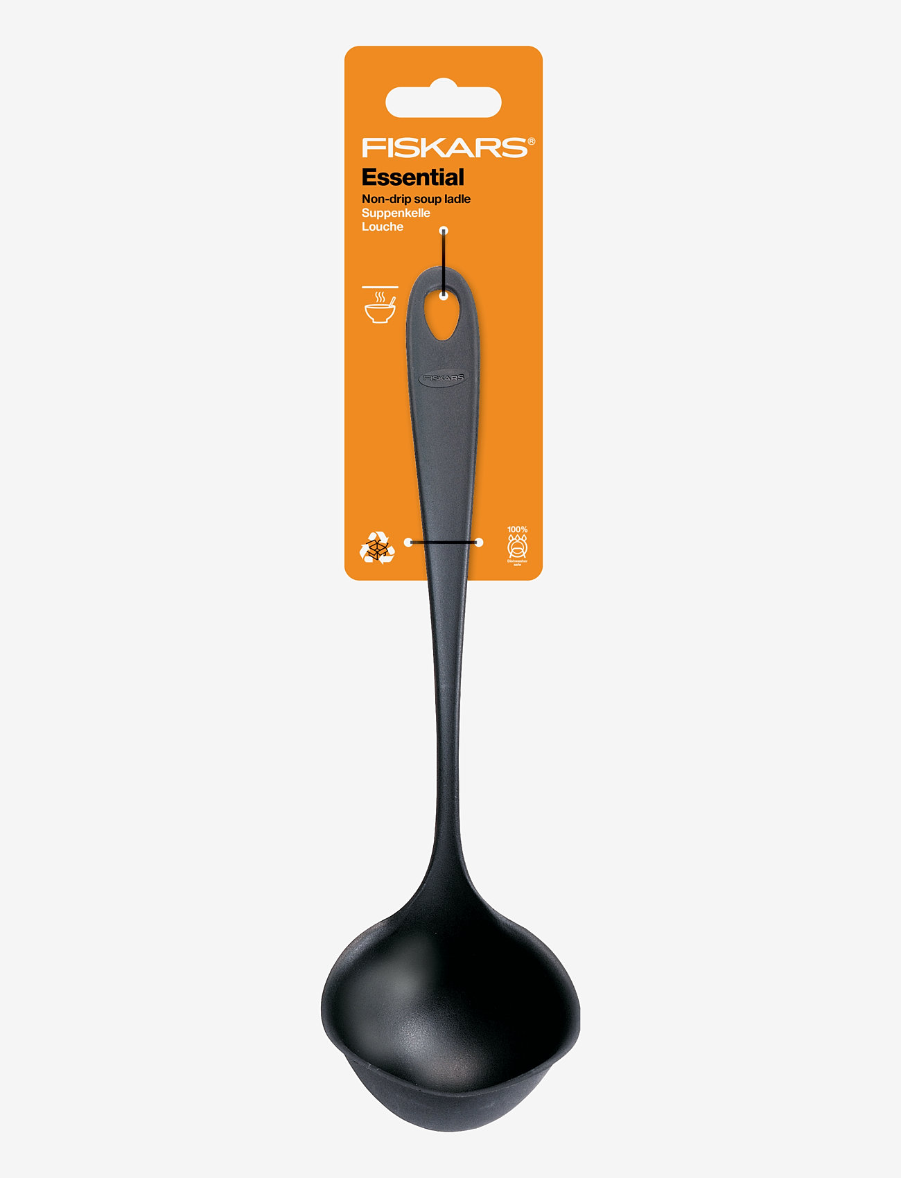 Fiskars - Essential Nondrip soup ladle - black - 1