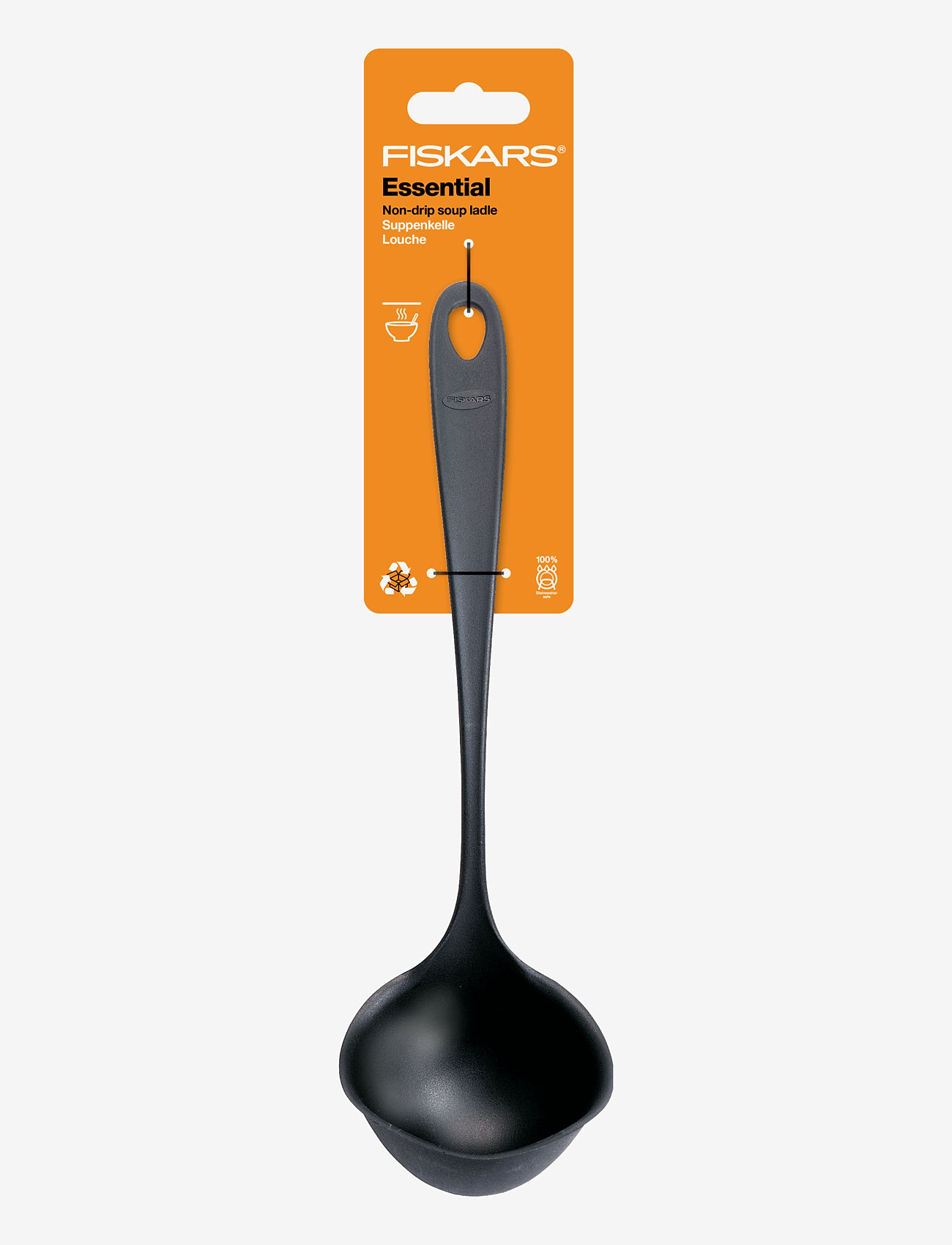 Fiskars - Essential Nondrip soup ladle - de laveste prisene - black - 1