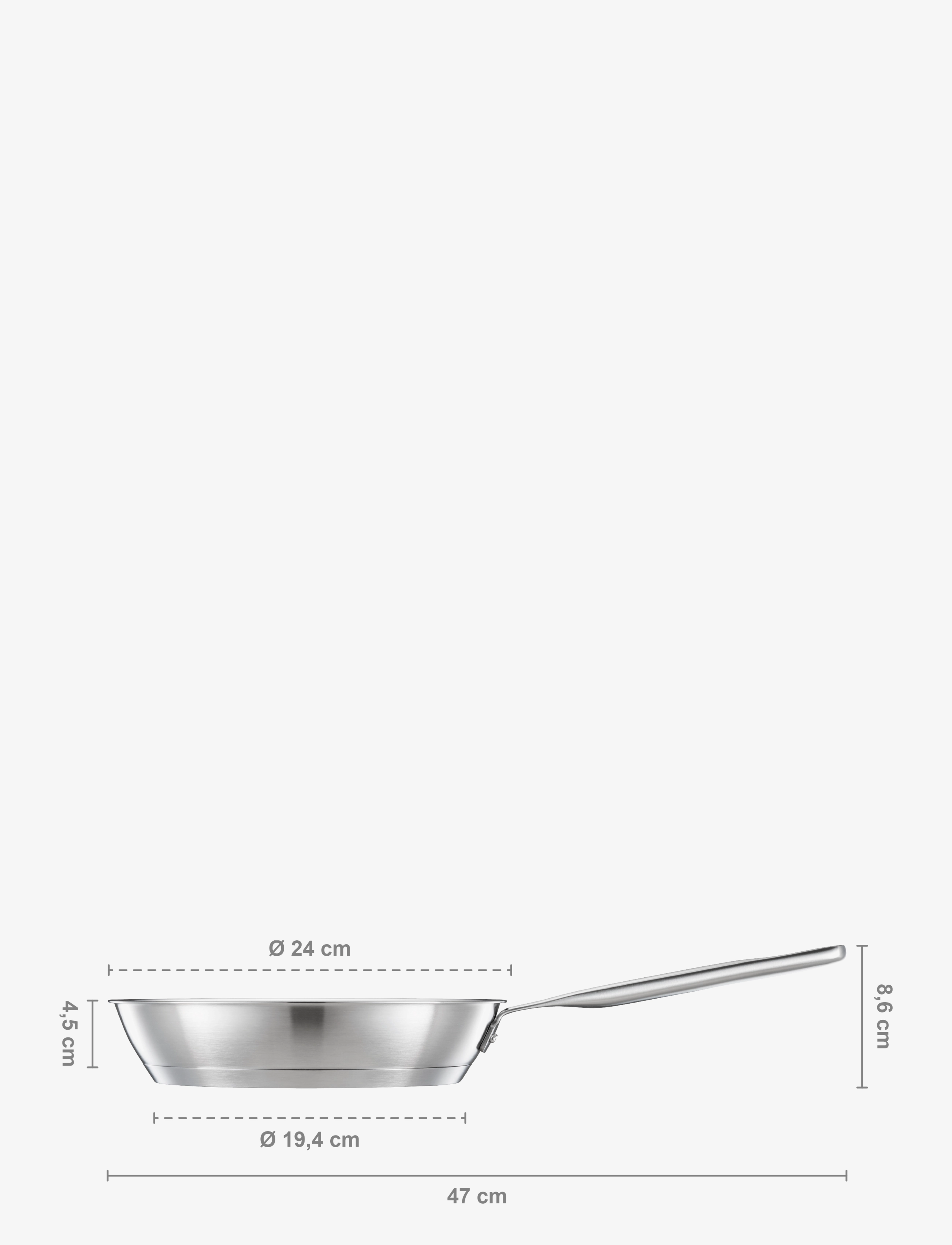 Fiskars - All steel pure frying pan 24 cm - stegepander - stainless steel - 3