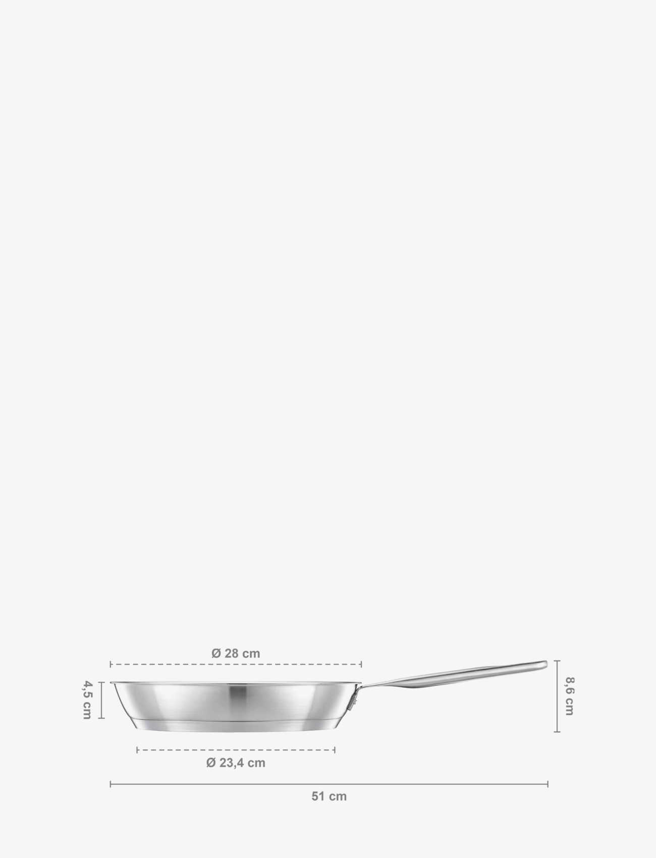 Fiskars - All steel pure frying pan 28 cm - stegepander - stainless steel - 5