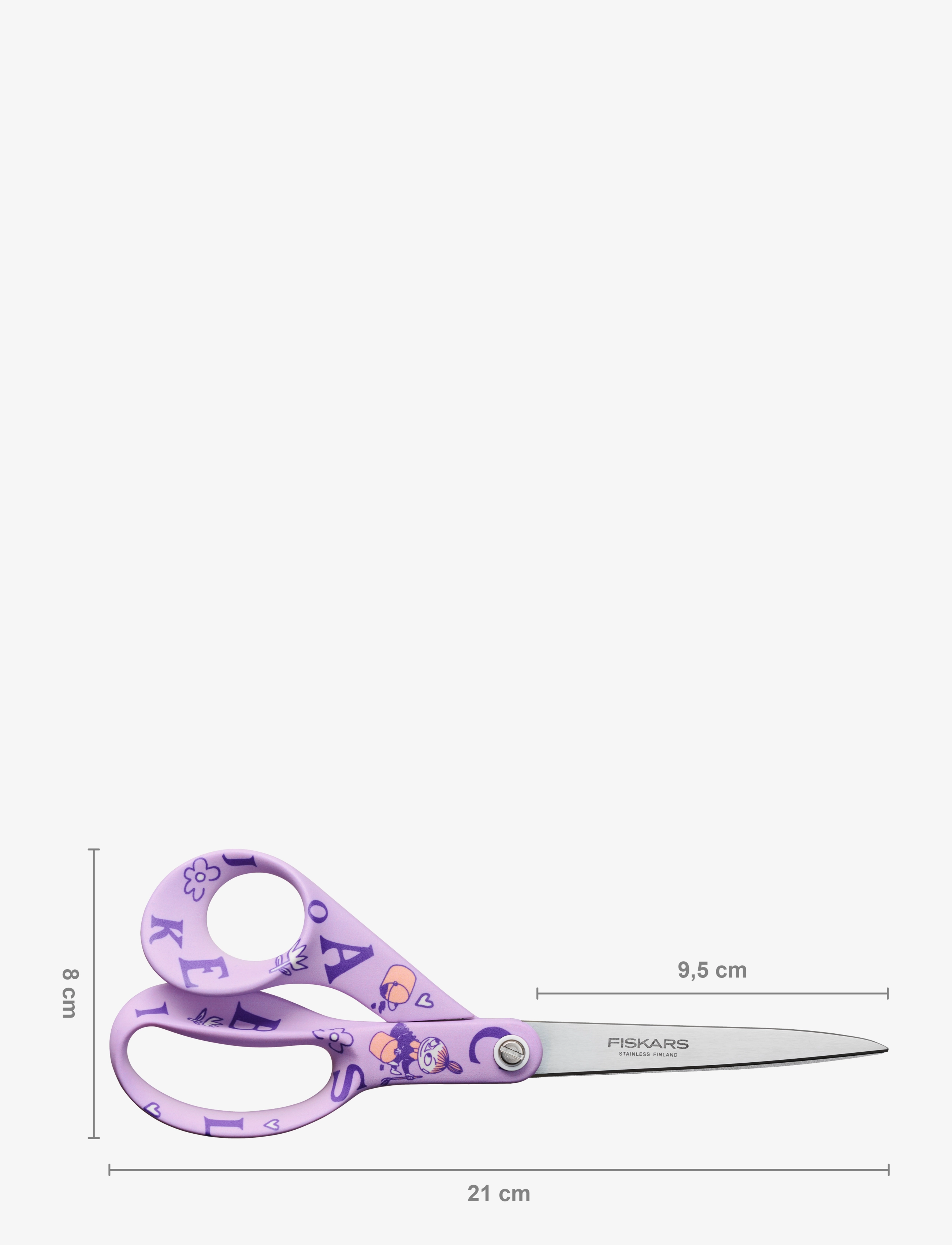 Fiskars - Moomin gen pur scissors 21cm ABC box - purple - 2
