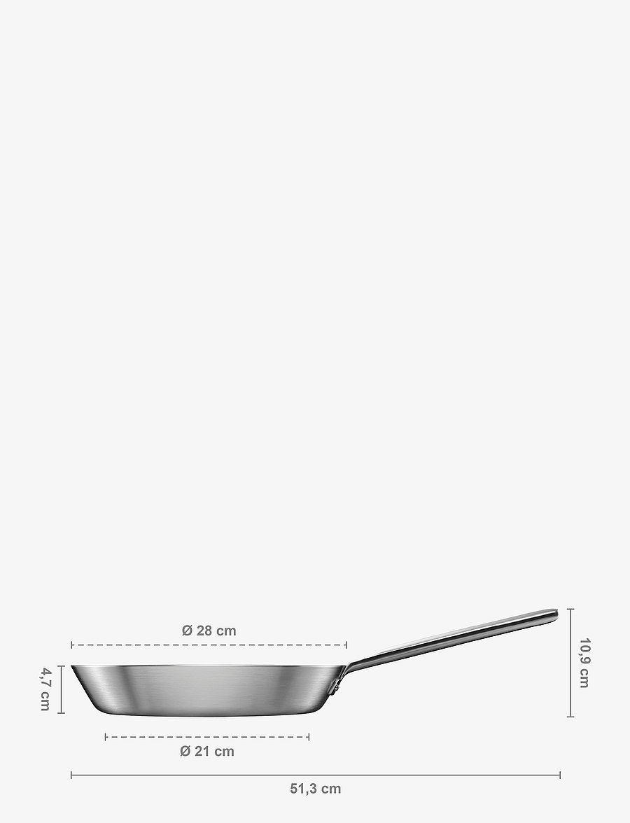 Fiskars - Norden Steel Frying Pan 28cm Uncoated - praepannid ja pannid - stainless steel - 1