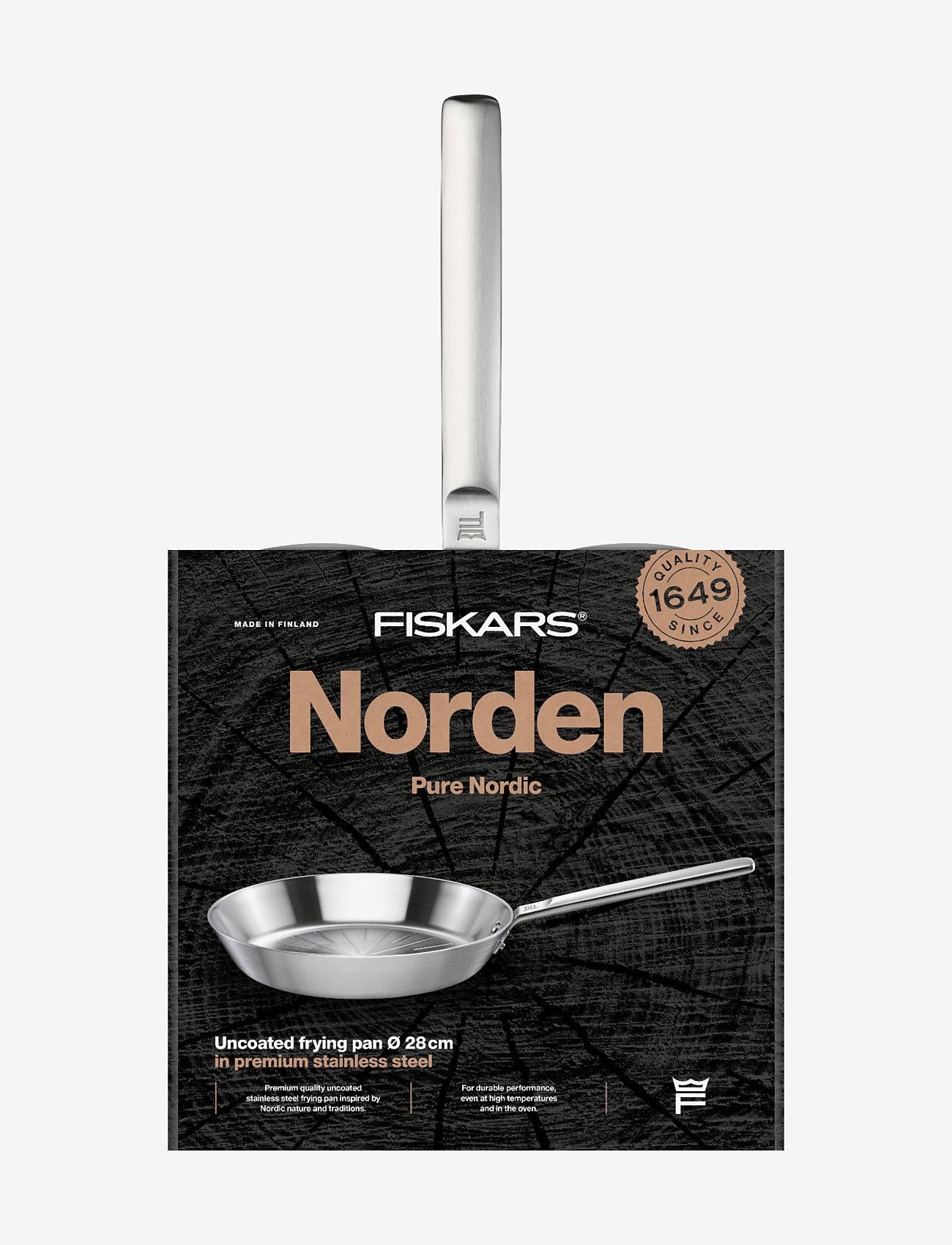 Fiskars - Norden Steel Frying Pan 28cm Uncoated - köp efter pris - stainless steel - 4
