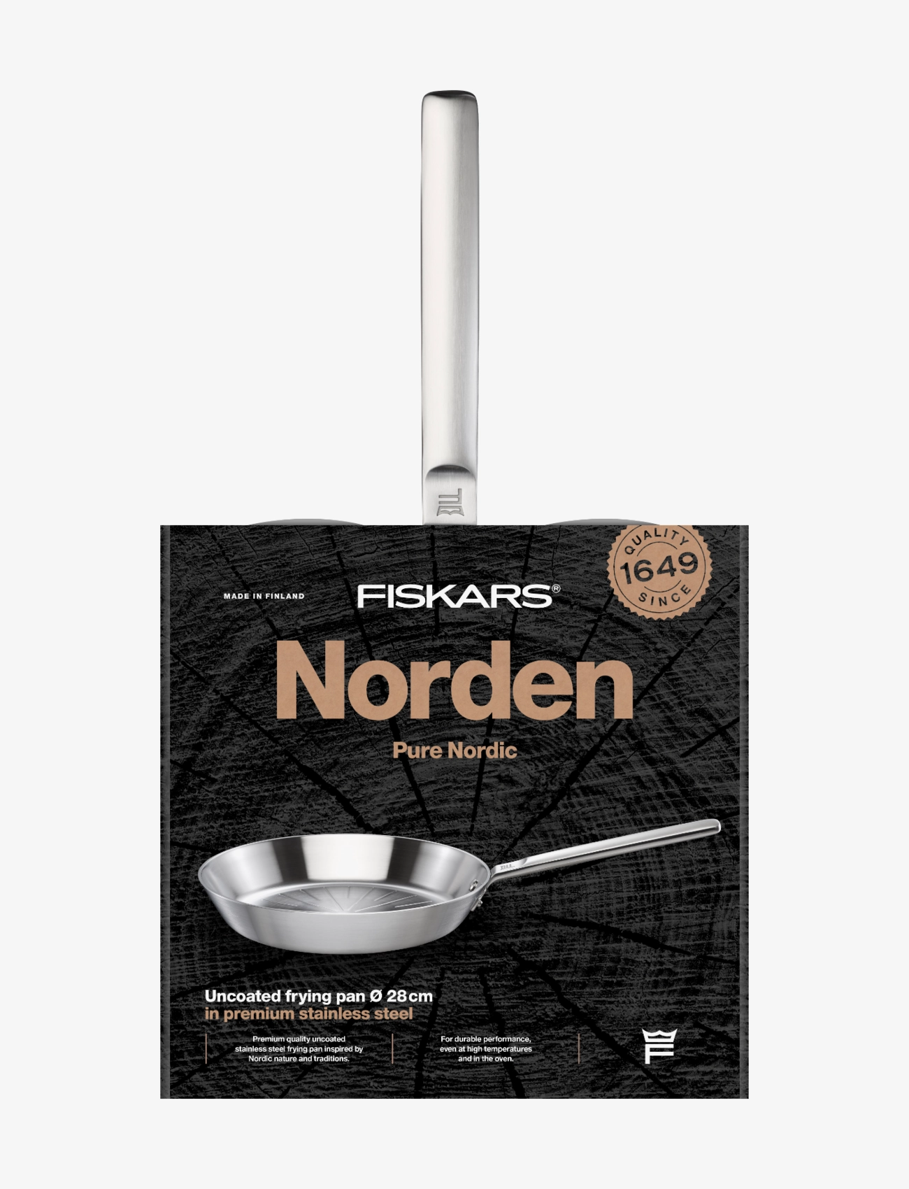 Fiskars - Norden Steel Frying Pan 28cm Uncoated - stegepander - stainless steel - 5