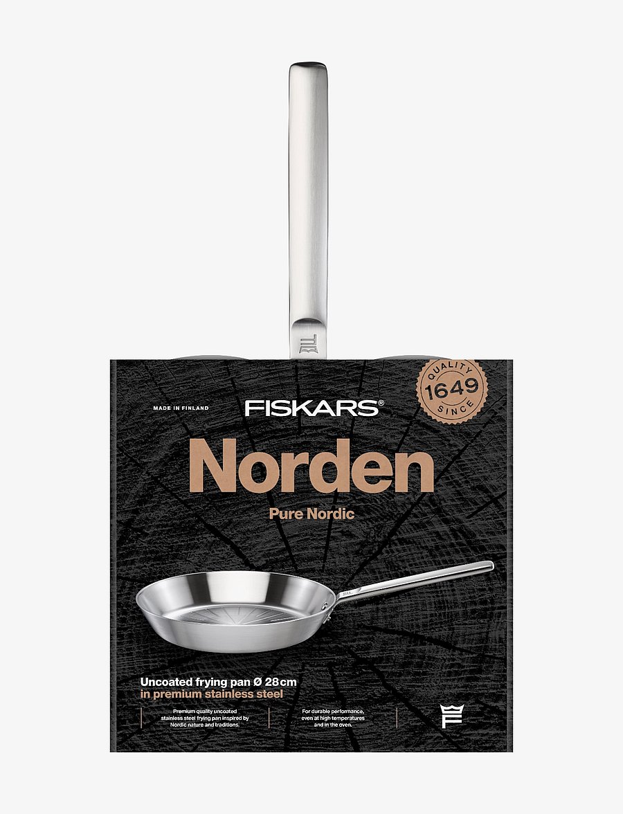 Fiskars - Norden Steel Frying Pan 28cm Uncoated - praepannid ja pannid - stainless steel - 4